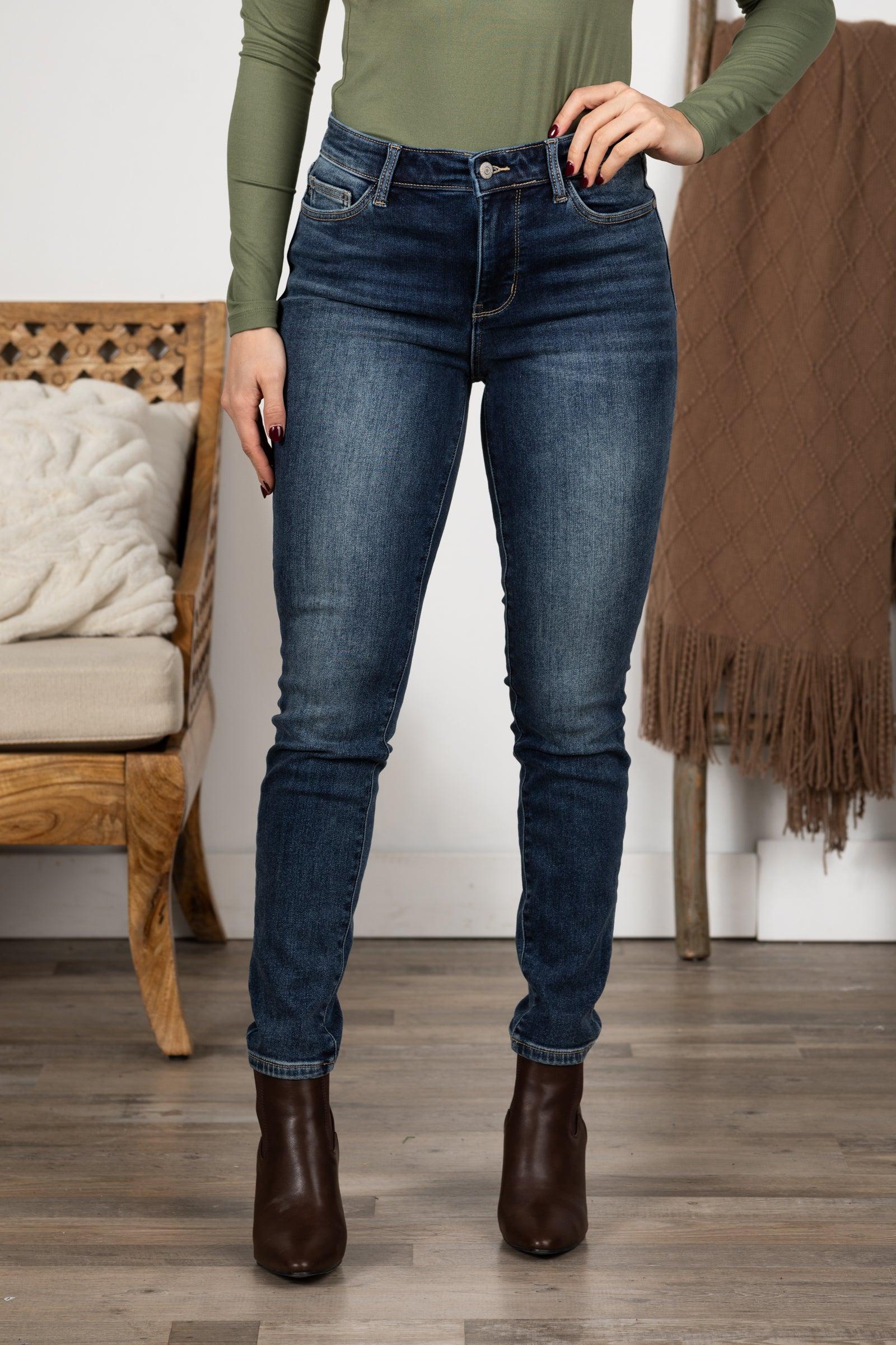 Judy Blue Thermal Dark Wash Skinny Jeans Product Image