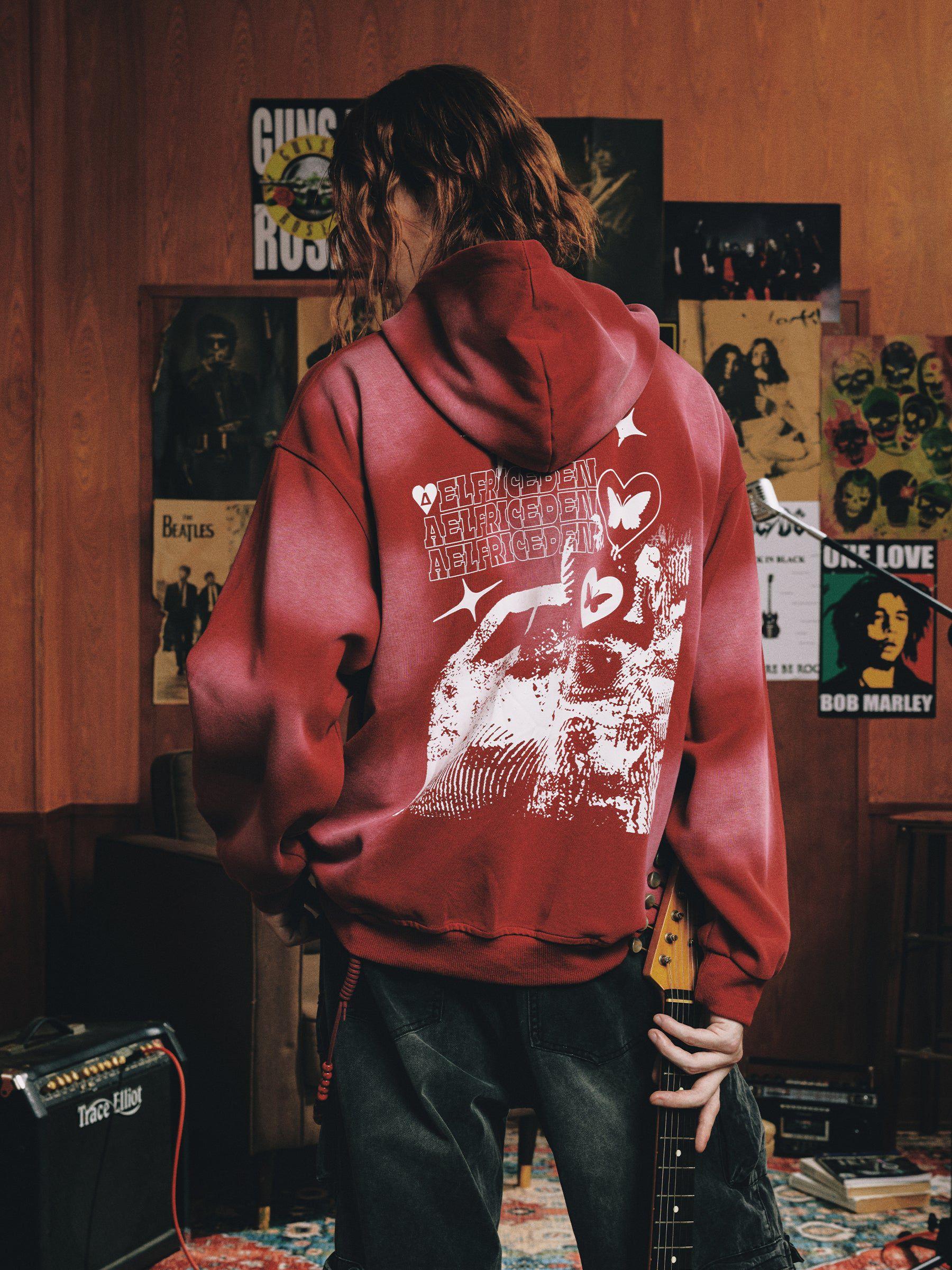 Aelfric Eden Blurring Graphic Washed Pullover Hoodie Product Image