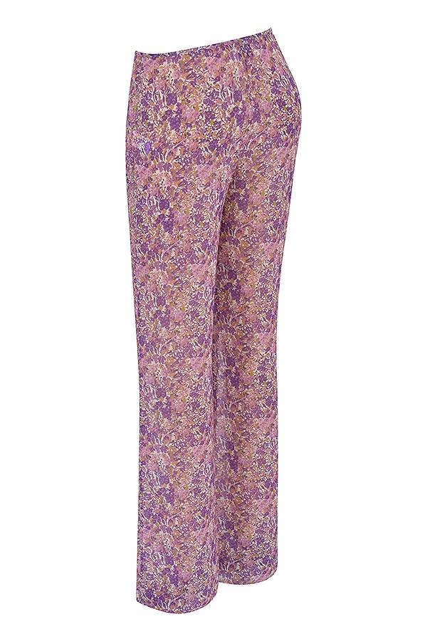 Keala  violet floral cutout trousers - sale Product Image