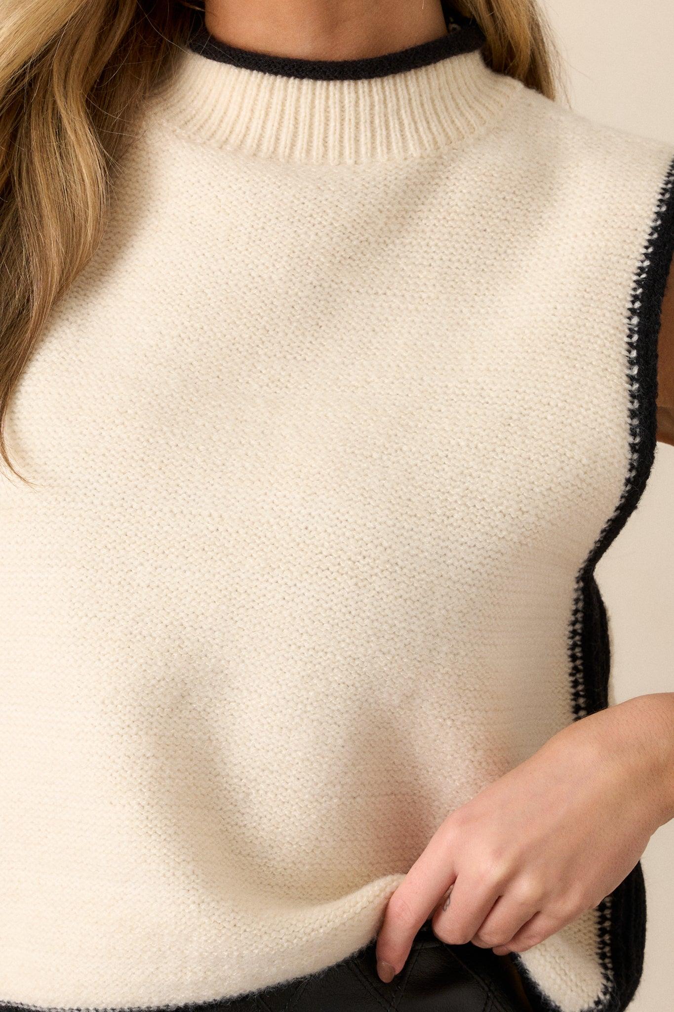 Moonstone Haze Ivory Knit Sweater Vest Product Image