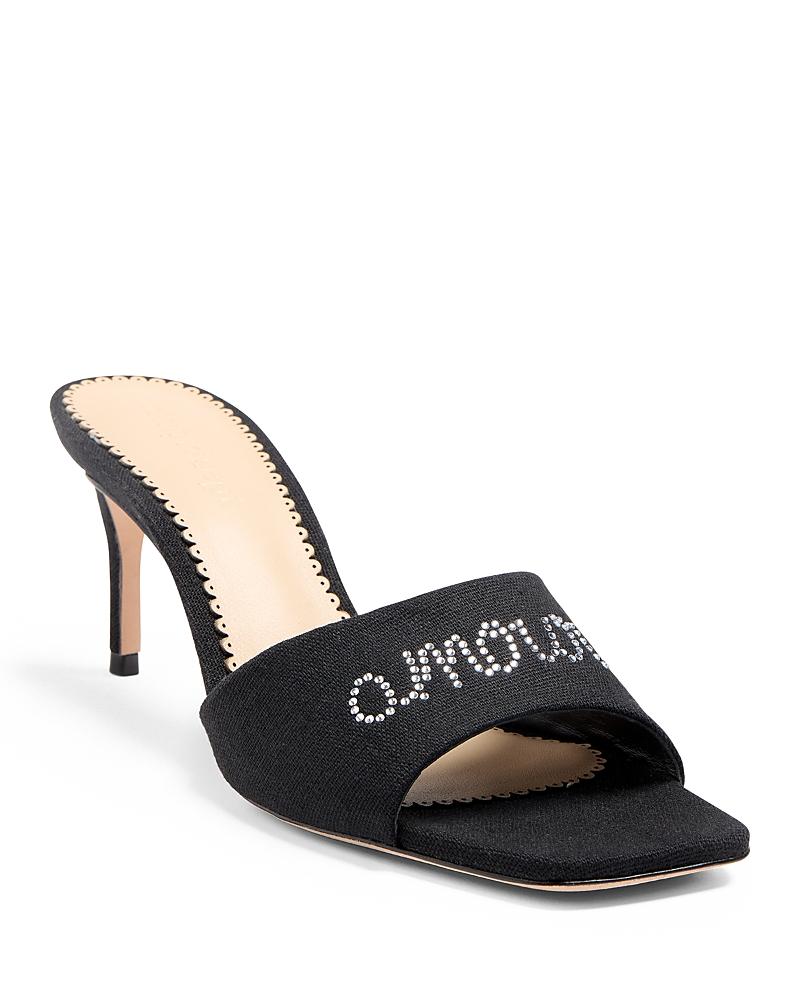 Womens June 70MM Heatset Crystal-Embellished Linen Mules Product Image