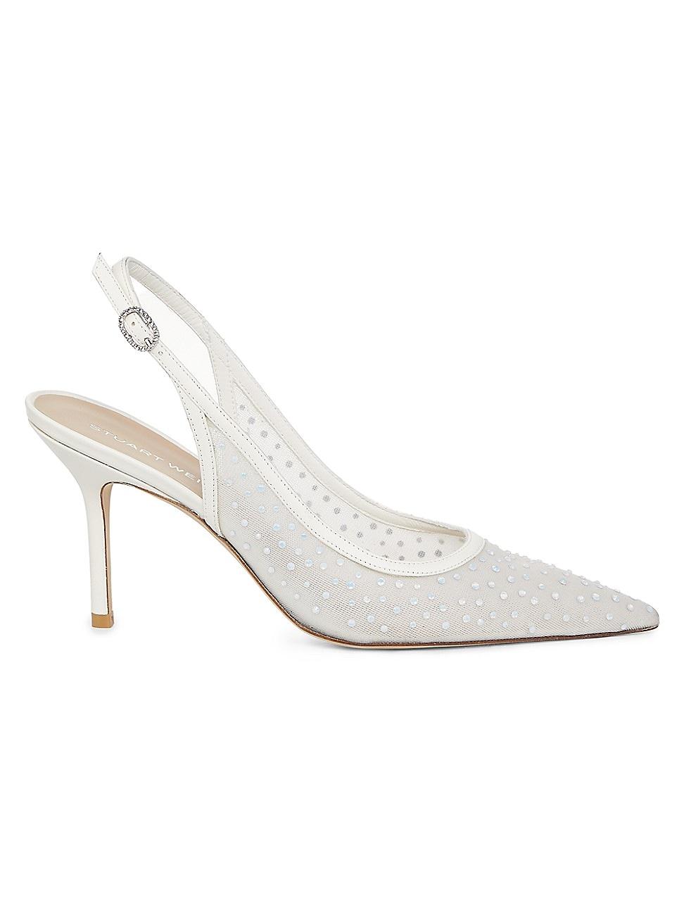 Womens Emilia Mesh Crystal-Embellished Slingback Pumps Product Image