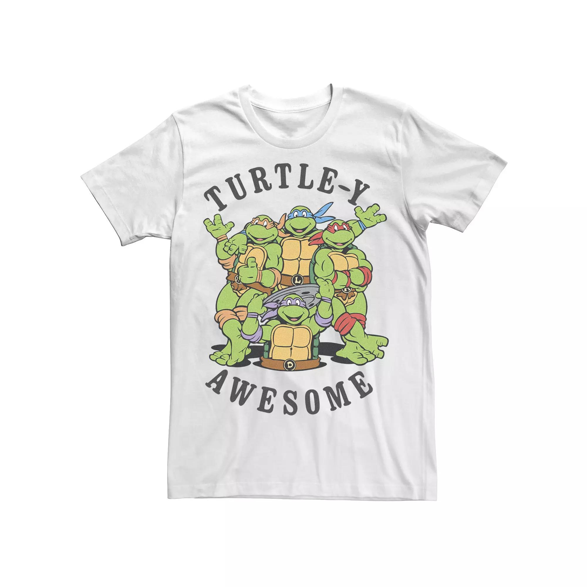 Men's Teenage Mutant Ninja Turtles Turtle-Y Awesome Poster Graphic Tee, Size: XS, White Product Image