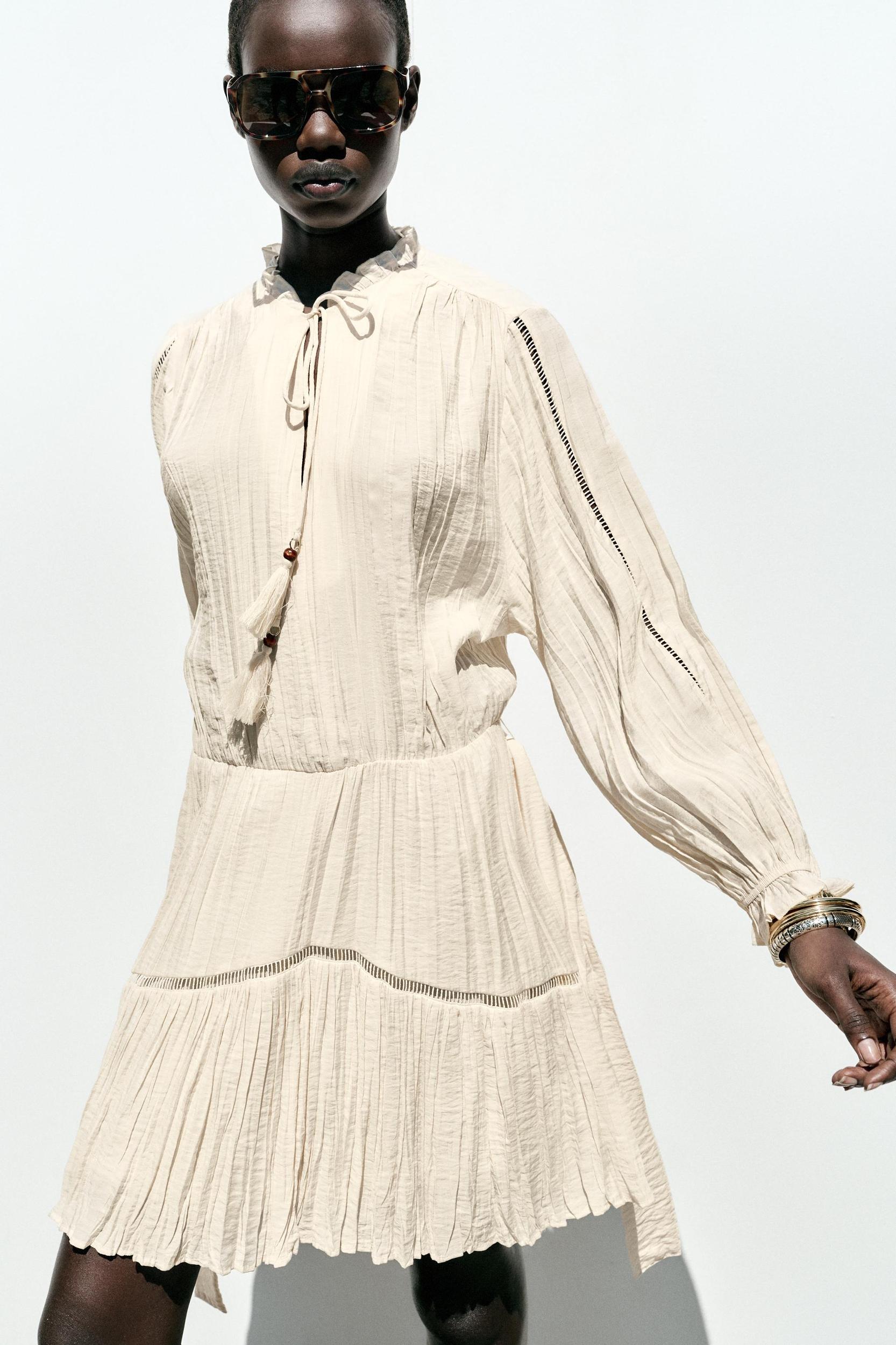 WRINKLED EFFECT MINI DRESS Product Image