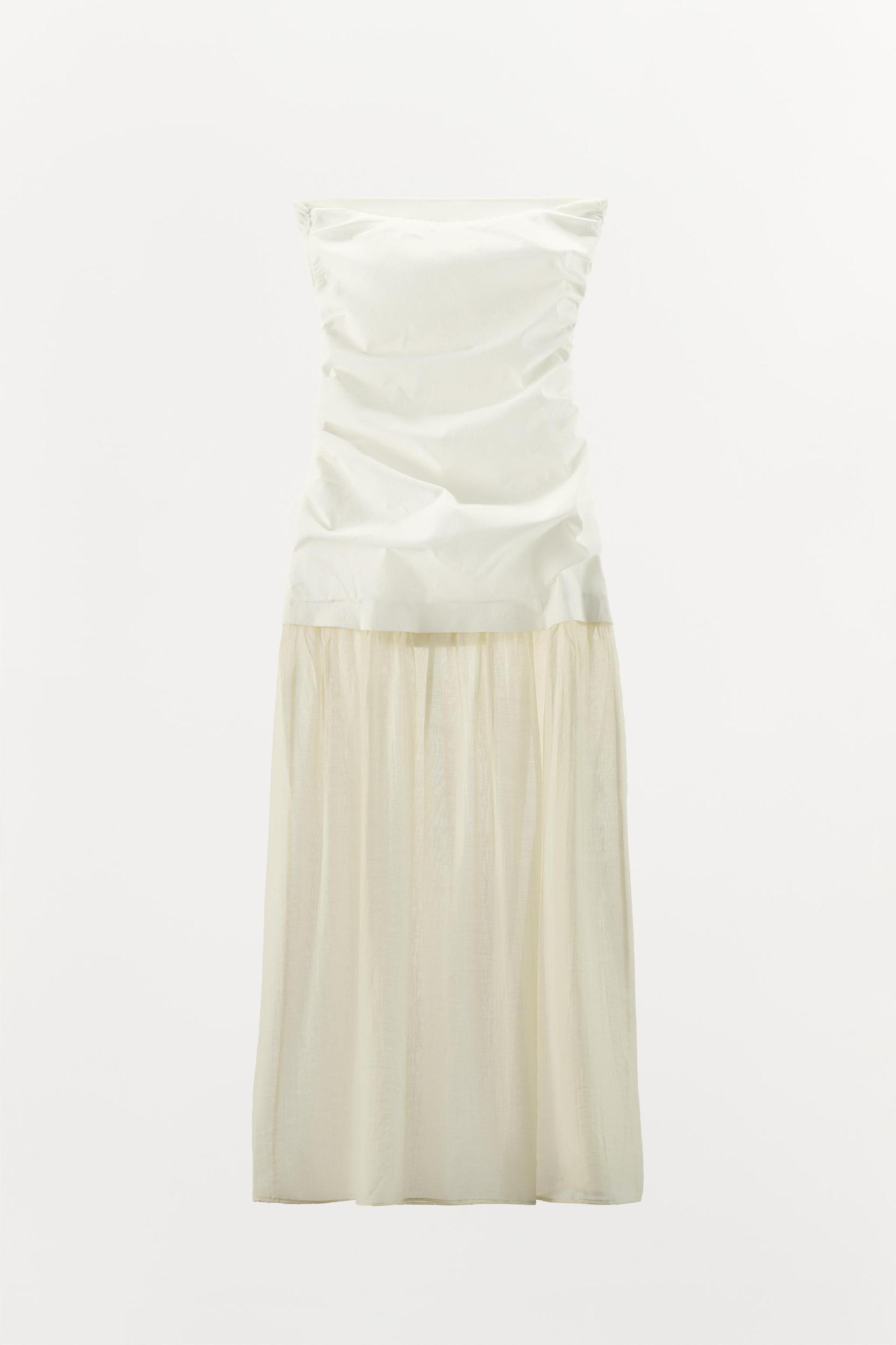 COMBINATION STRAPLESS MIDI DRESS Product Image