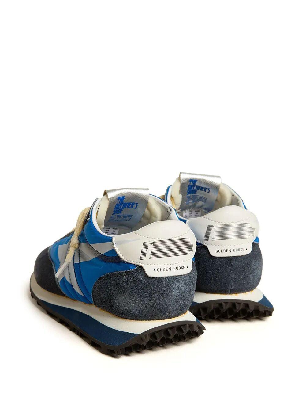 GOLDEN GOOSE Deluxe Brand Running Marathon Nylon Upper Suede Sneakers In Blue Product Image