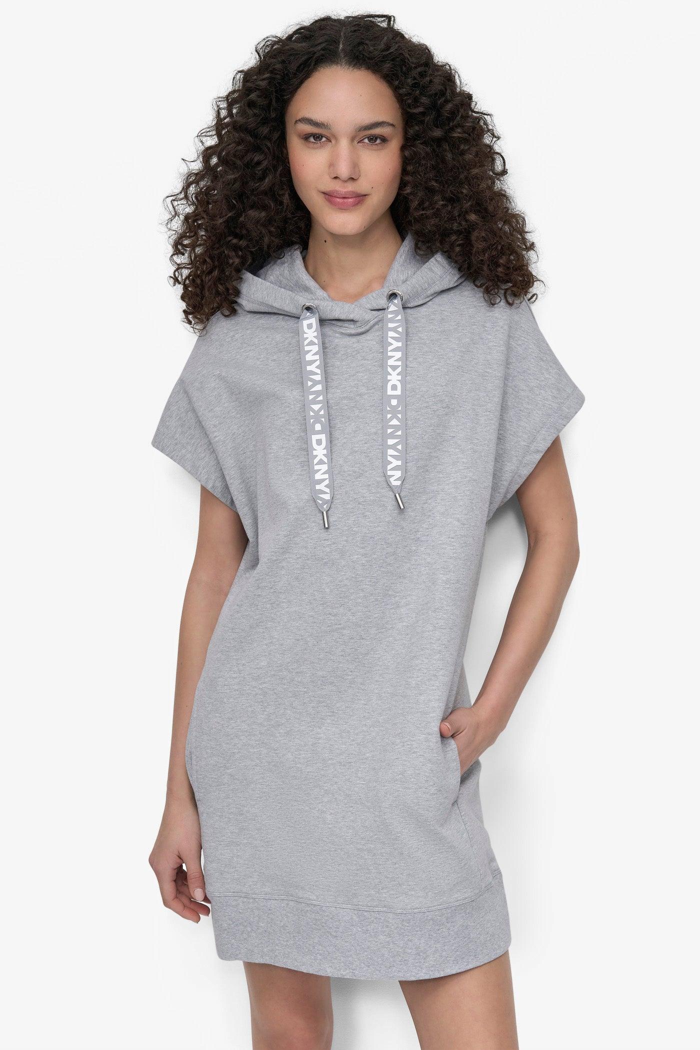 LOGO DRAWSTRING MINI HOODIE DRESS Product Image