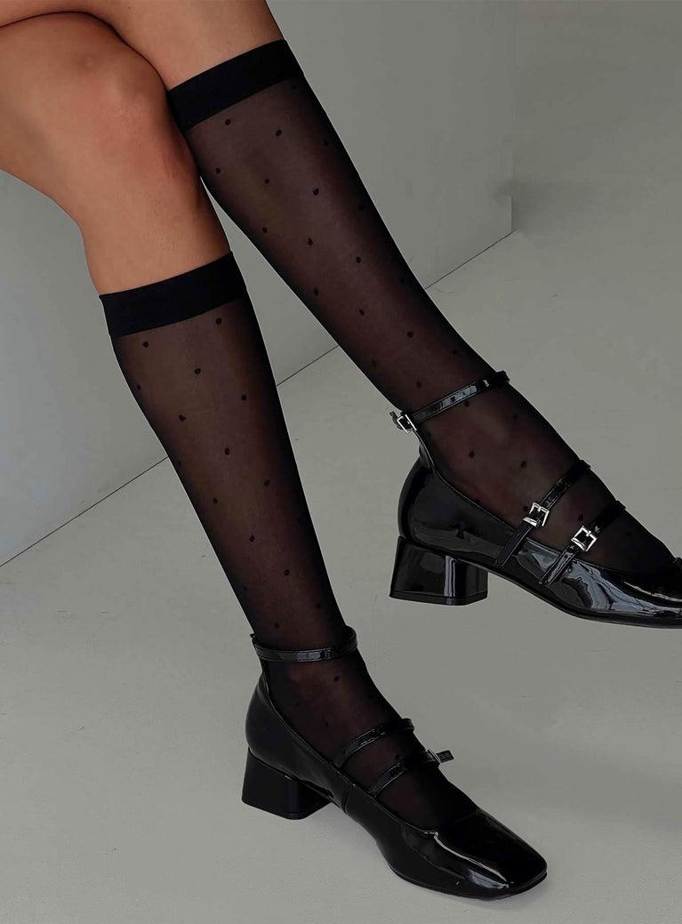 Audley Sheer Knee High Socks Black Product Image