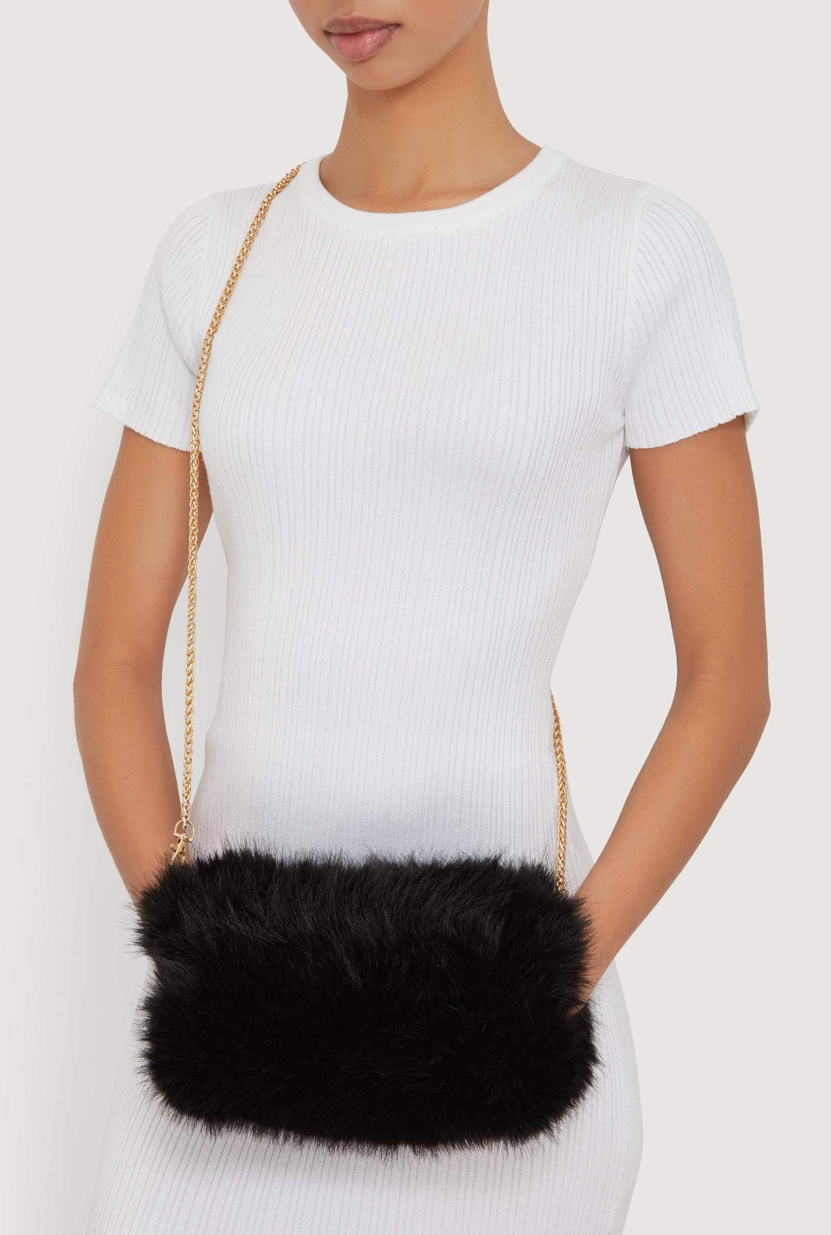 Faux Fur Hand Muff Convertible Clutch Bag Female Product Image