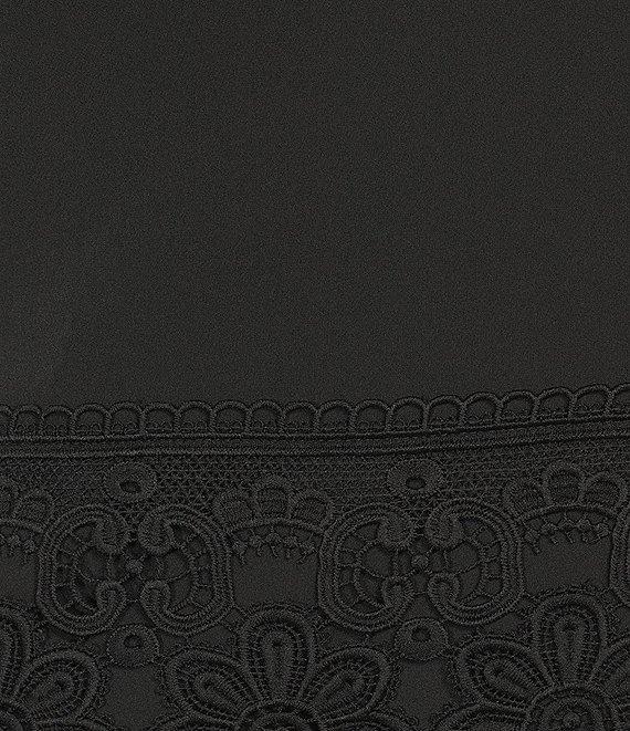 Anne Klein Sleeveless Square Neck Lace Trim Dress Product Image