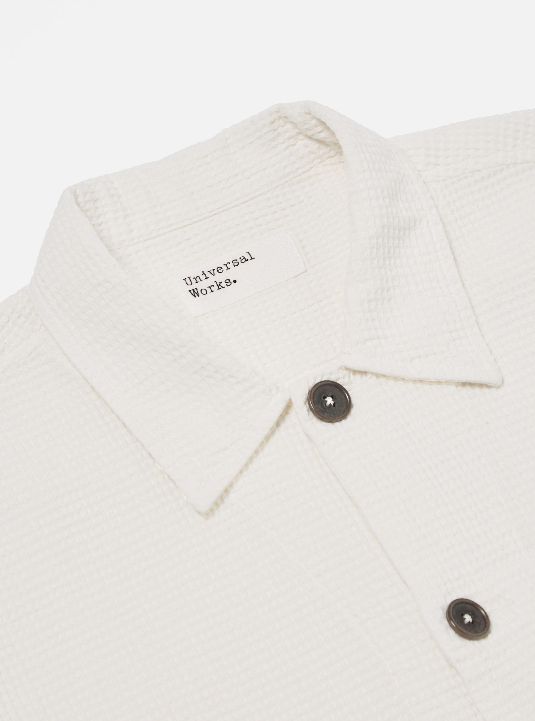 Universal Works Tech Overshirt in Ecru Japanese Waffle Product Image