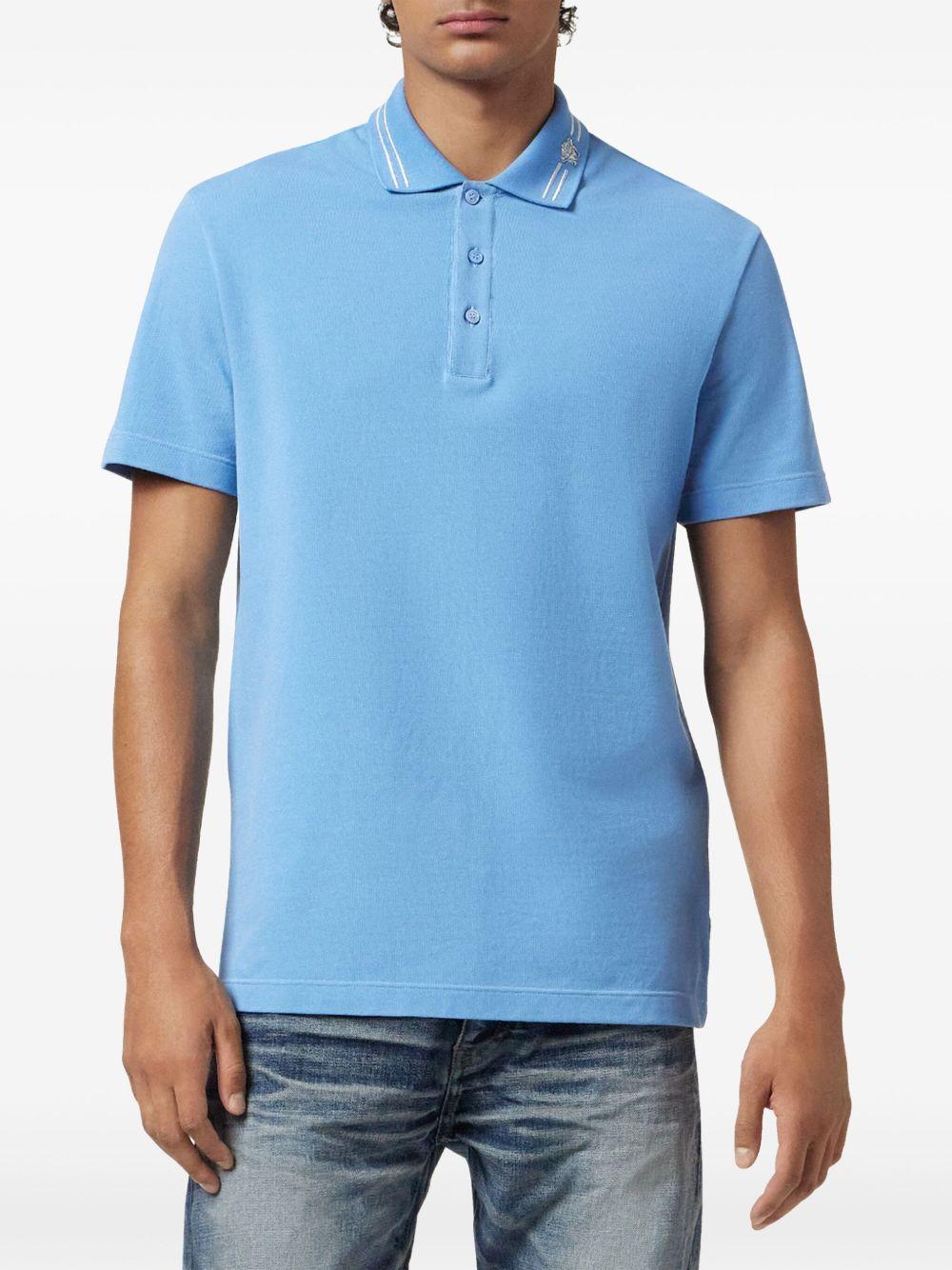 Medusa-embroidered polo shirt Product Image