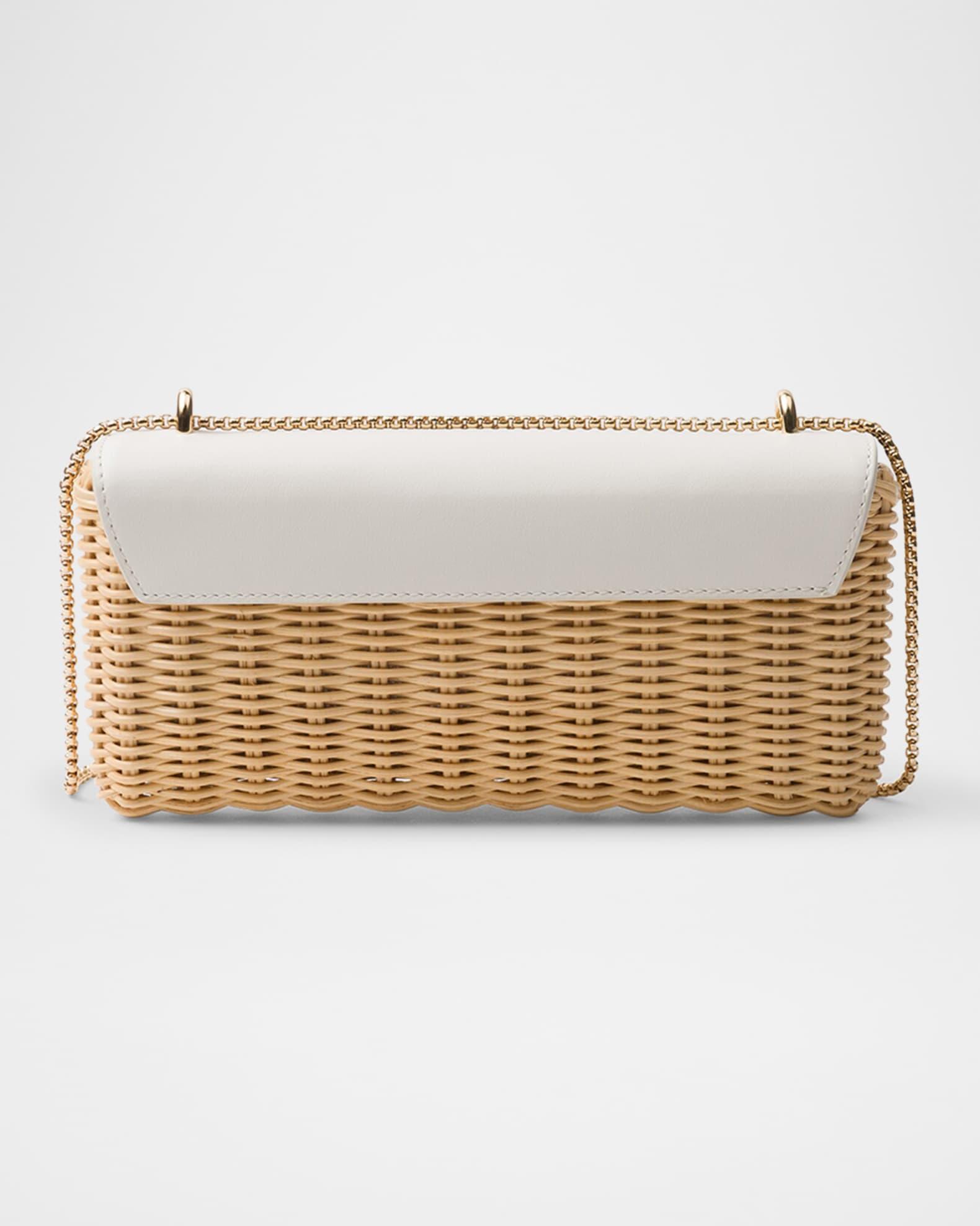 Wicker and Leather Mini Crossbody Bag Product Image