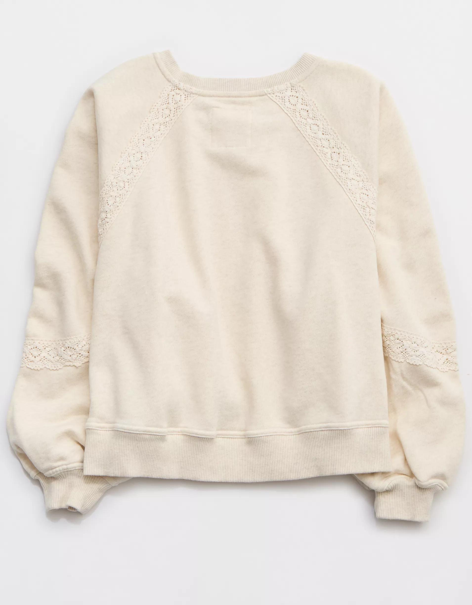 Aerie Hey Crochet Sweatshirt Product Image