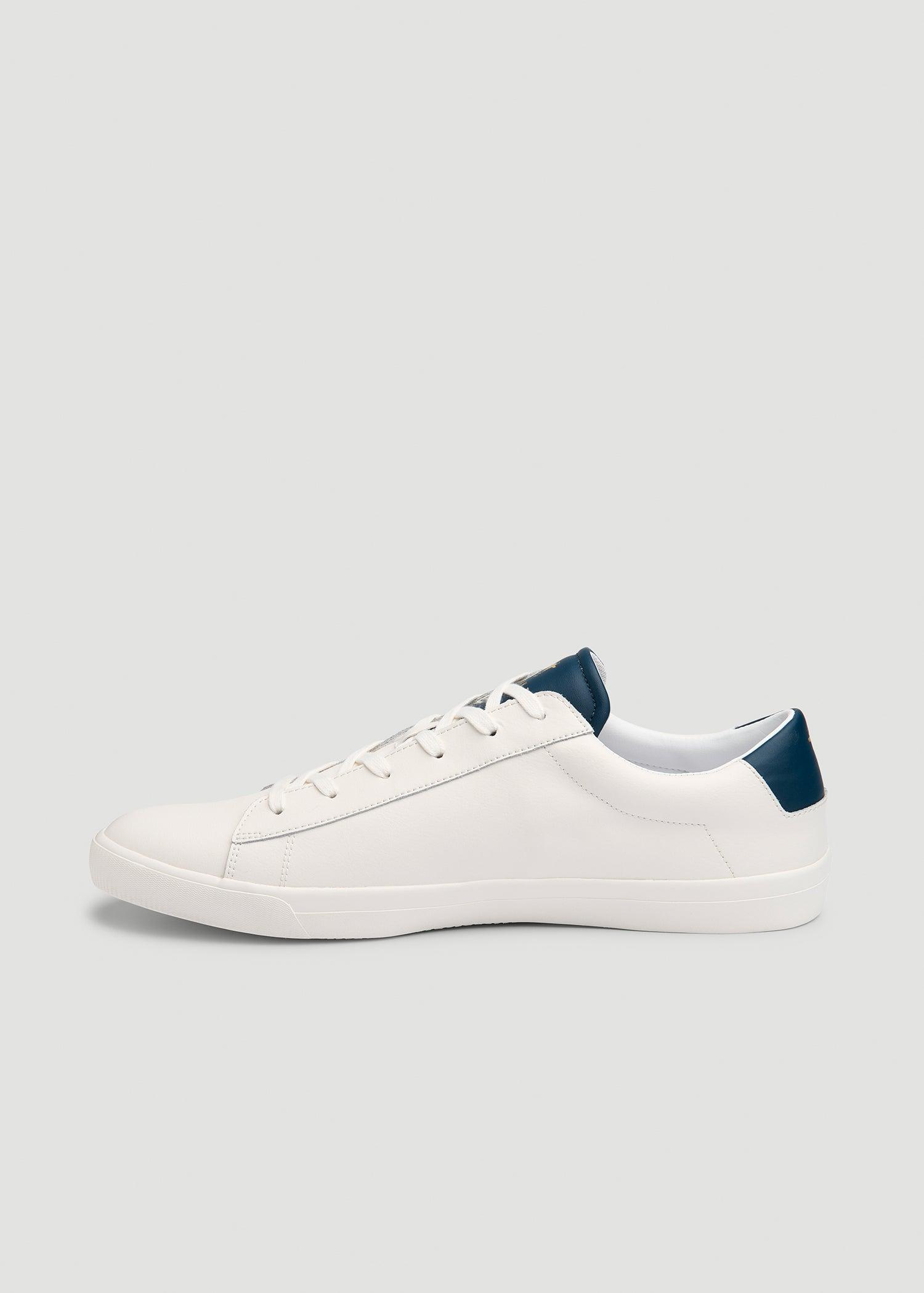 Tennis Sneaker for Tall Men in White and Navy Male Product Image