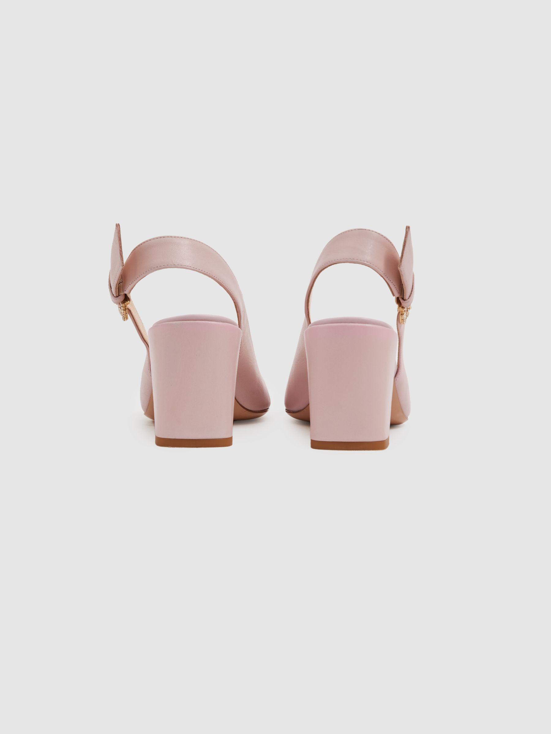 Camilla Elphick Soft Pink Camilla Elphick Leather Slingback Heels Product Image