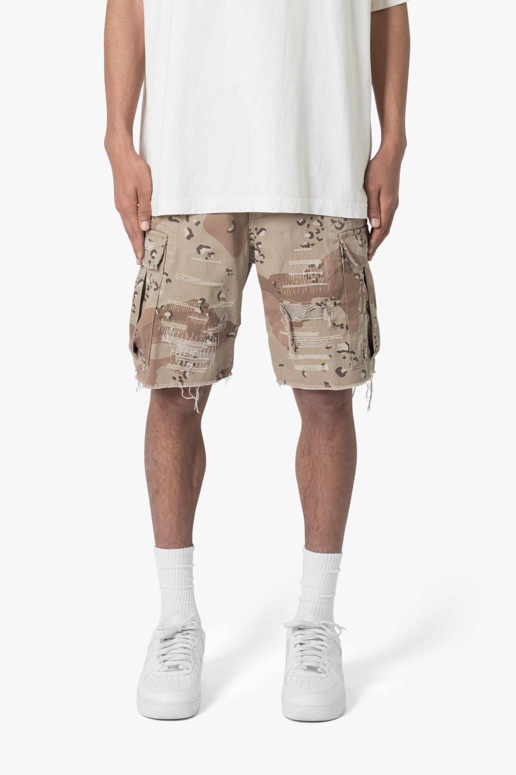 Distressed Cargo Shorts - Desert Camo Product Image