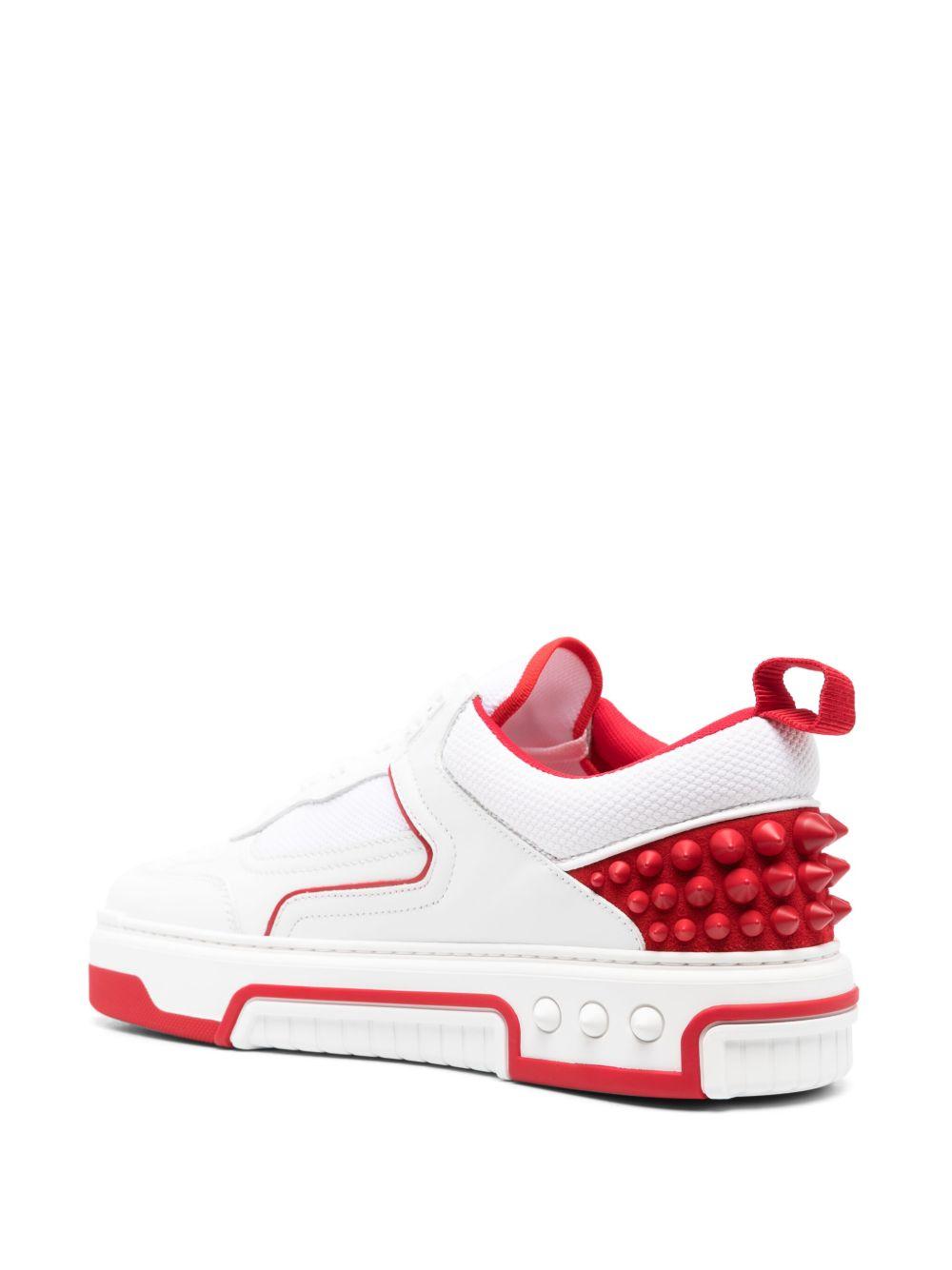 spike stud panel leather sneakers  Product Image