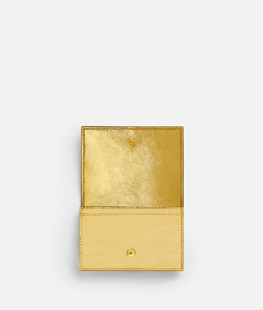 Women's Intrecciato Business Card Case in Gold Product Image
