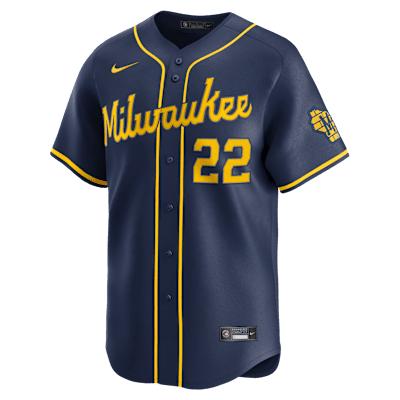 Christian Yelich Milwaukee Brewers Nike Mens Dri-FIT ADV MLB Limited Jersey | LM25MZA2MZ9-71B Product Image