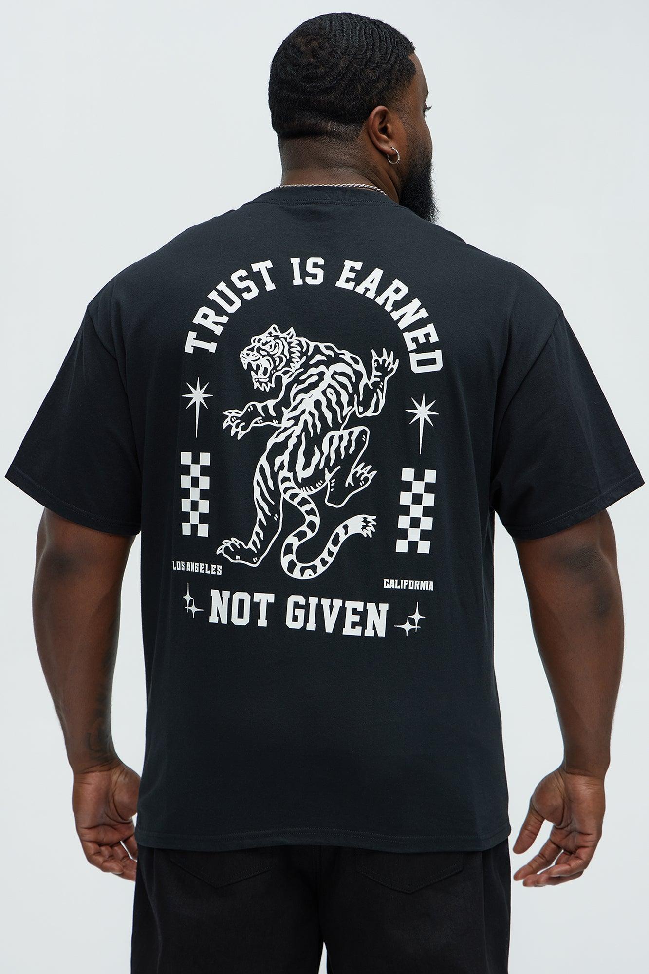 Trust Is Earned Short Sleeve Crew Neck T shirt - Black Product Image