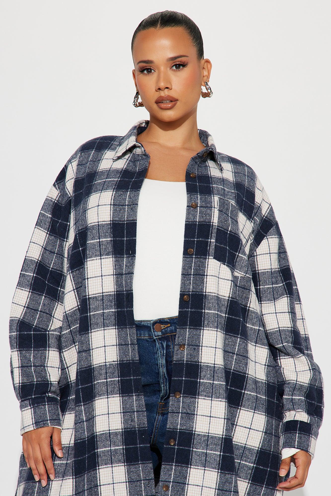 Out Of The Woods Plaid Shirt - Navy/combo Female Product Image