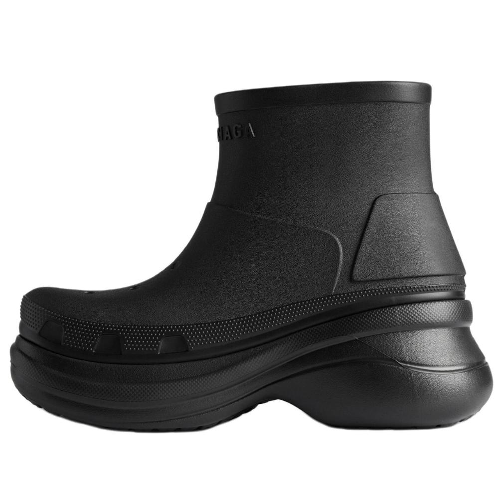 BALENCIAGA Black Crocs Edition Rubber Boots In 1000 Product Image