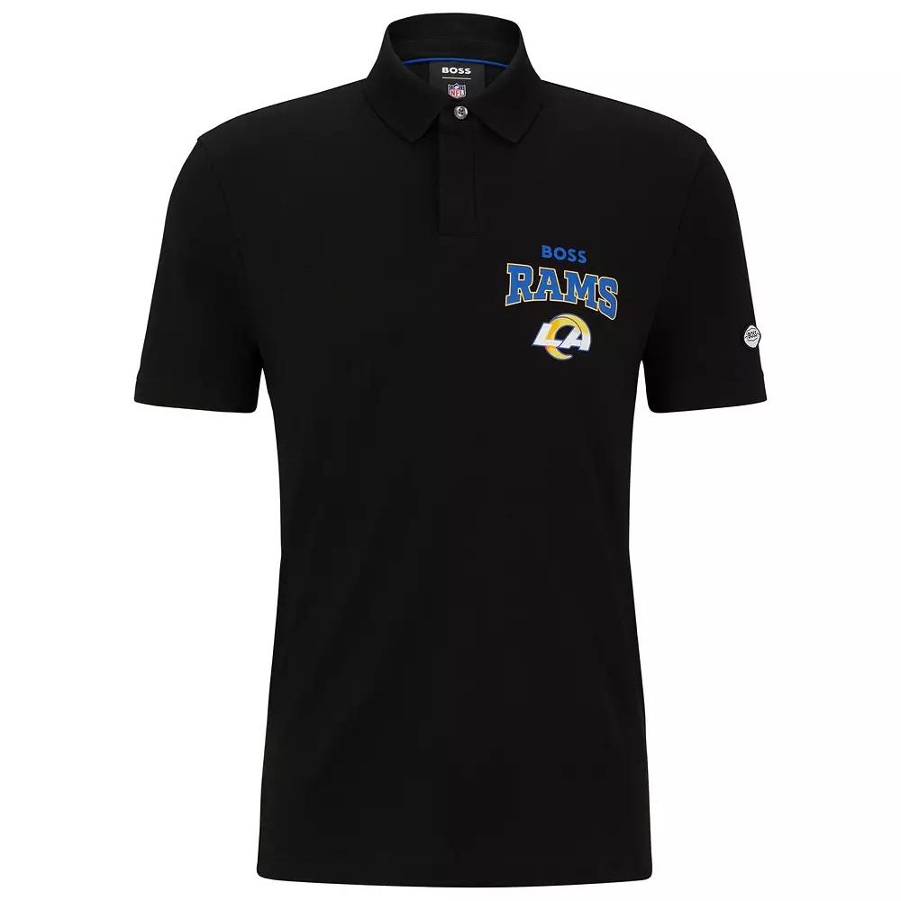 Men's BOSS X NFL Black/Royal Los Angeles Rams Punter Polo,  Product Image