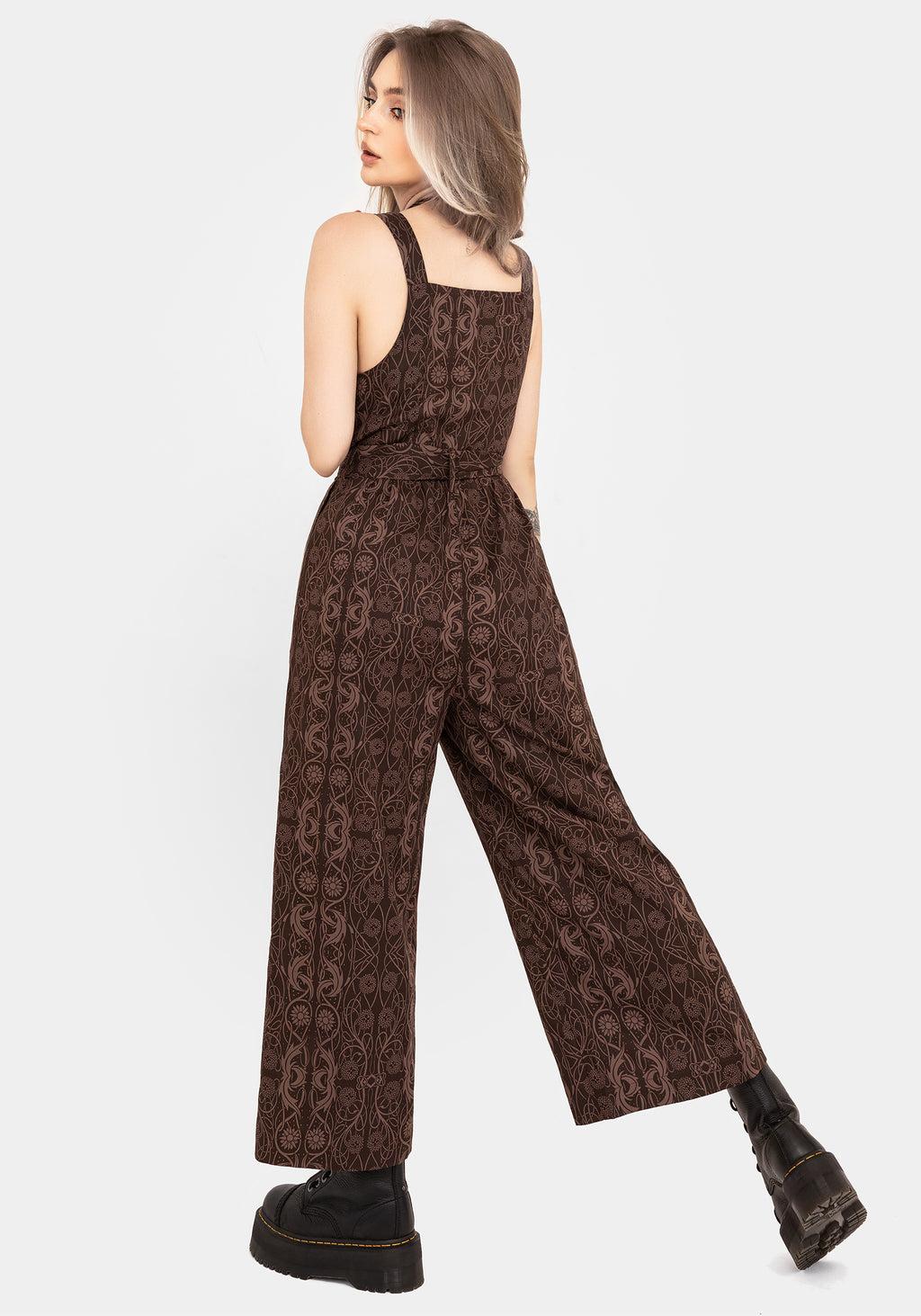 Fianna Wide Leg Jumpsuit - Brown Product Image