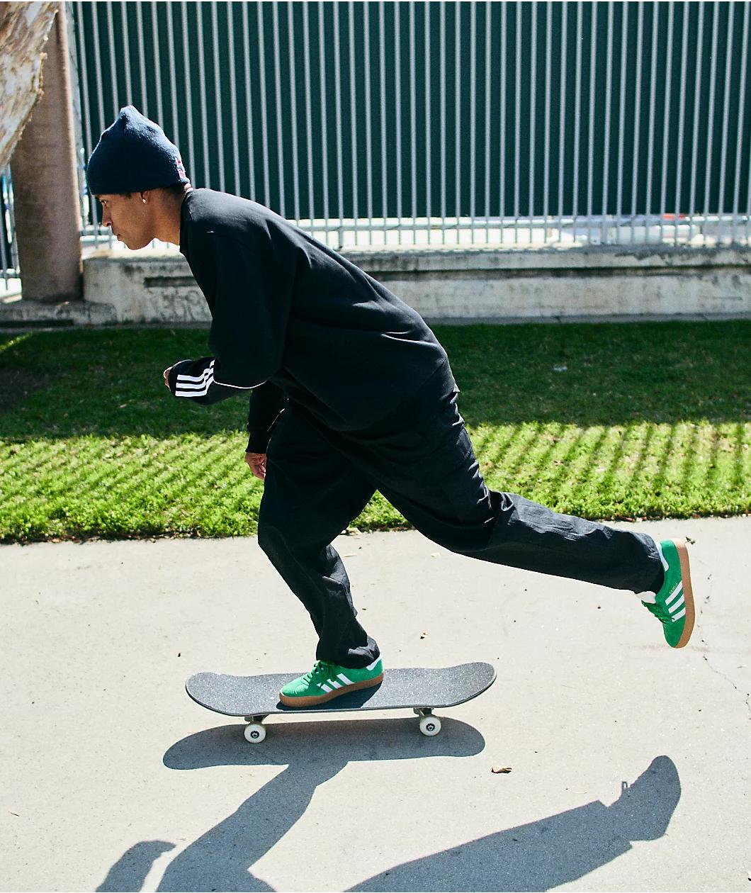 adidas Gazelle ADV Green, White & Gum Skate Shoes Product Image