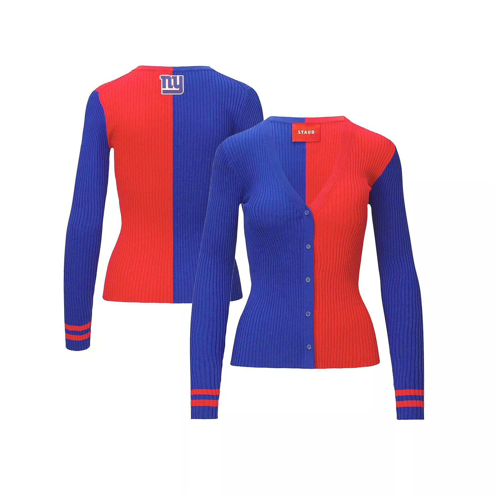 Women's STAUD Royal/Red New York Giants Cargo Sweater, Size: XL, Blue Product Image