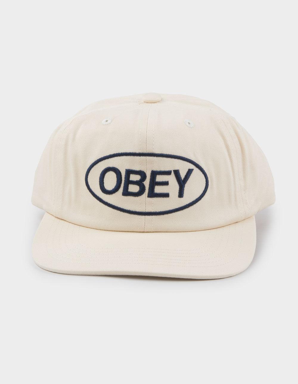 OBEY Oval 6 Panel Strapback Hat - NATURAL Product Image