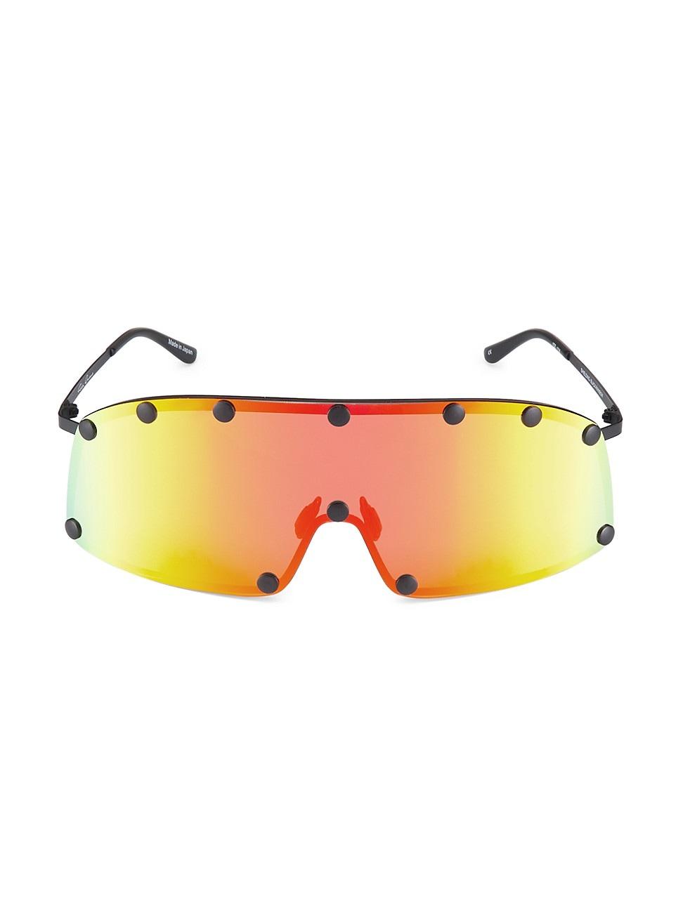 Mens Mirrored Studded Shield Sunglasses Product Image