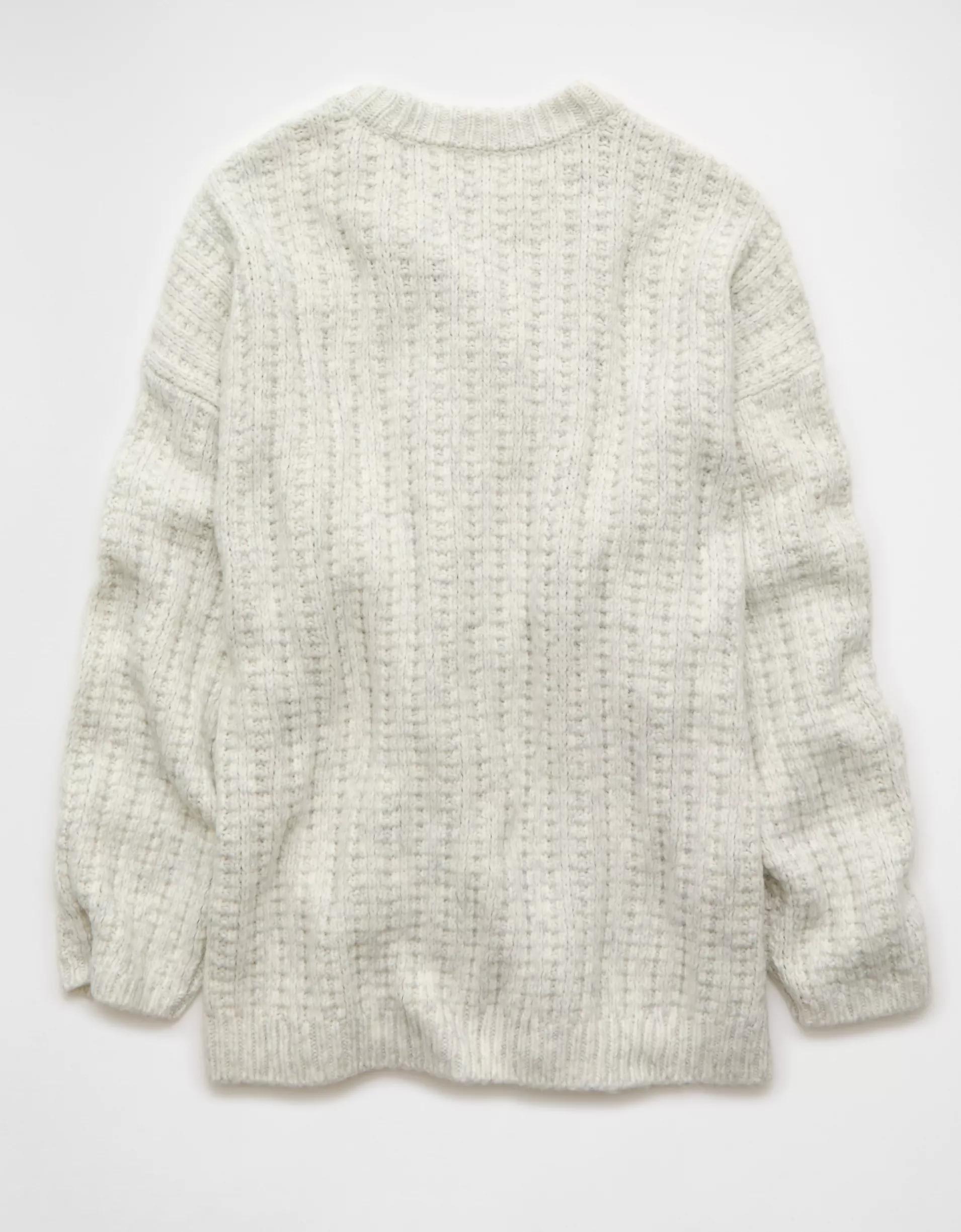 AE Oversized Waffle Sweater Product Image