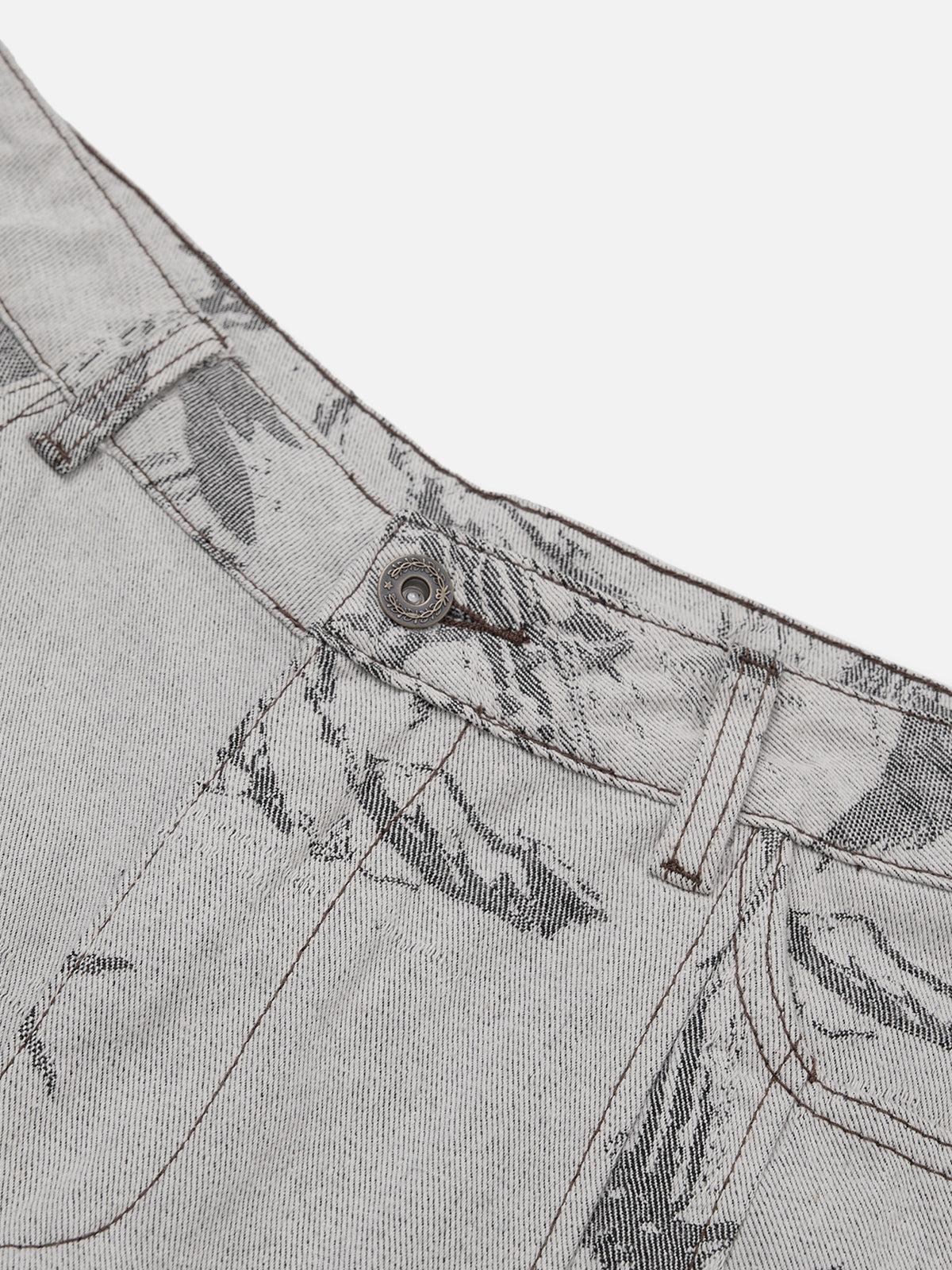 Aelfric Eden Abstract Bird Print Jeans Product Image