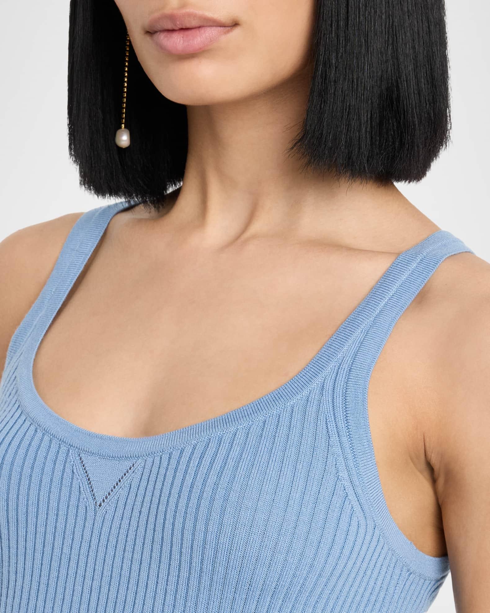 Embellished Merino Ribbed Scoop-Neck Top Product Image