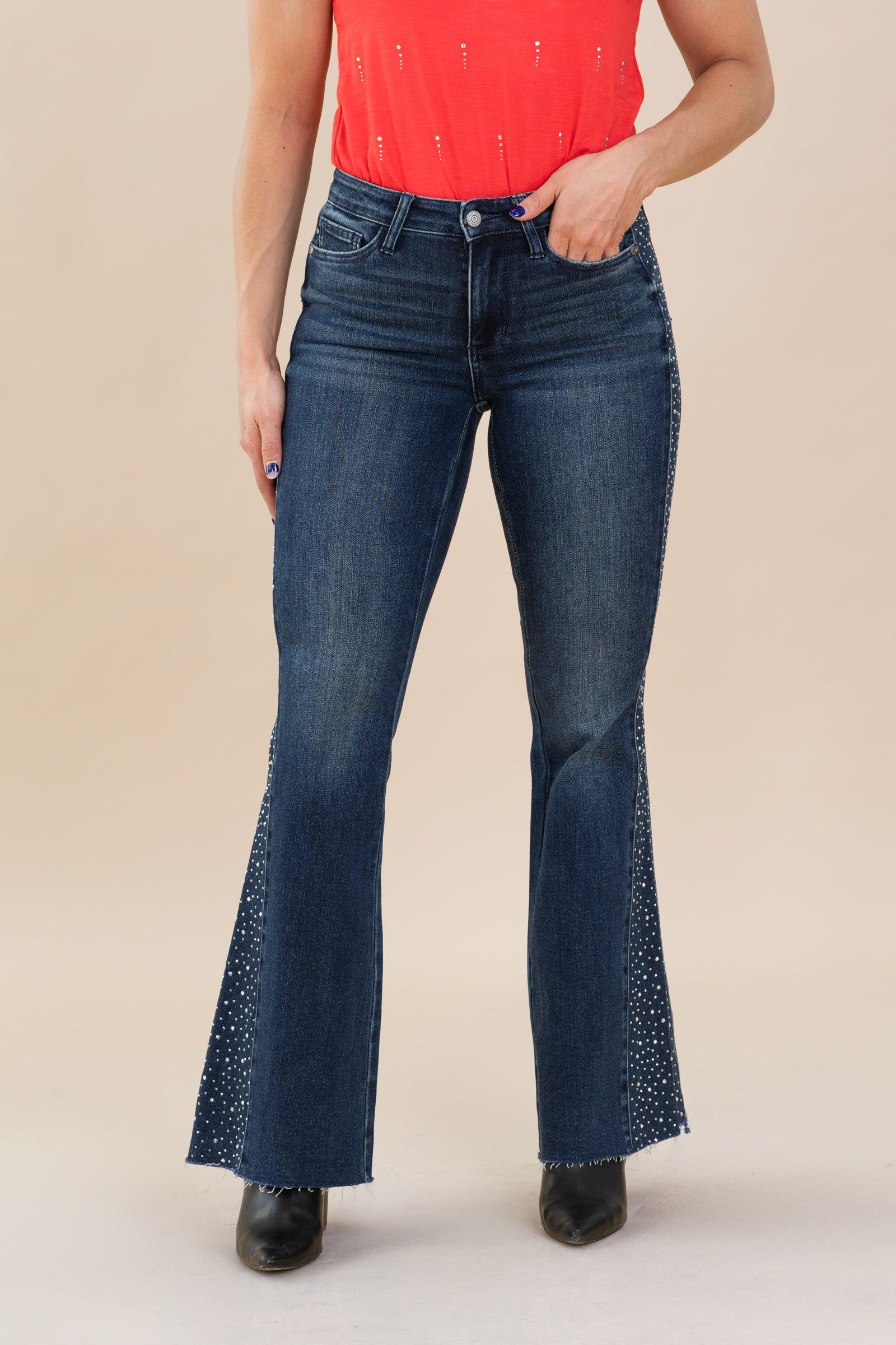 Judy Blue Rhinestone Side Detail Flare Jean Product Image