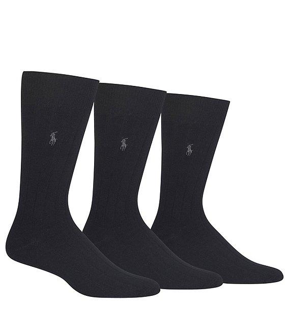 Polo Ralph Lauren Combed Assorted Color Cotton Dress Socks 3-Pack Product Image