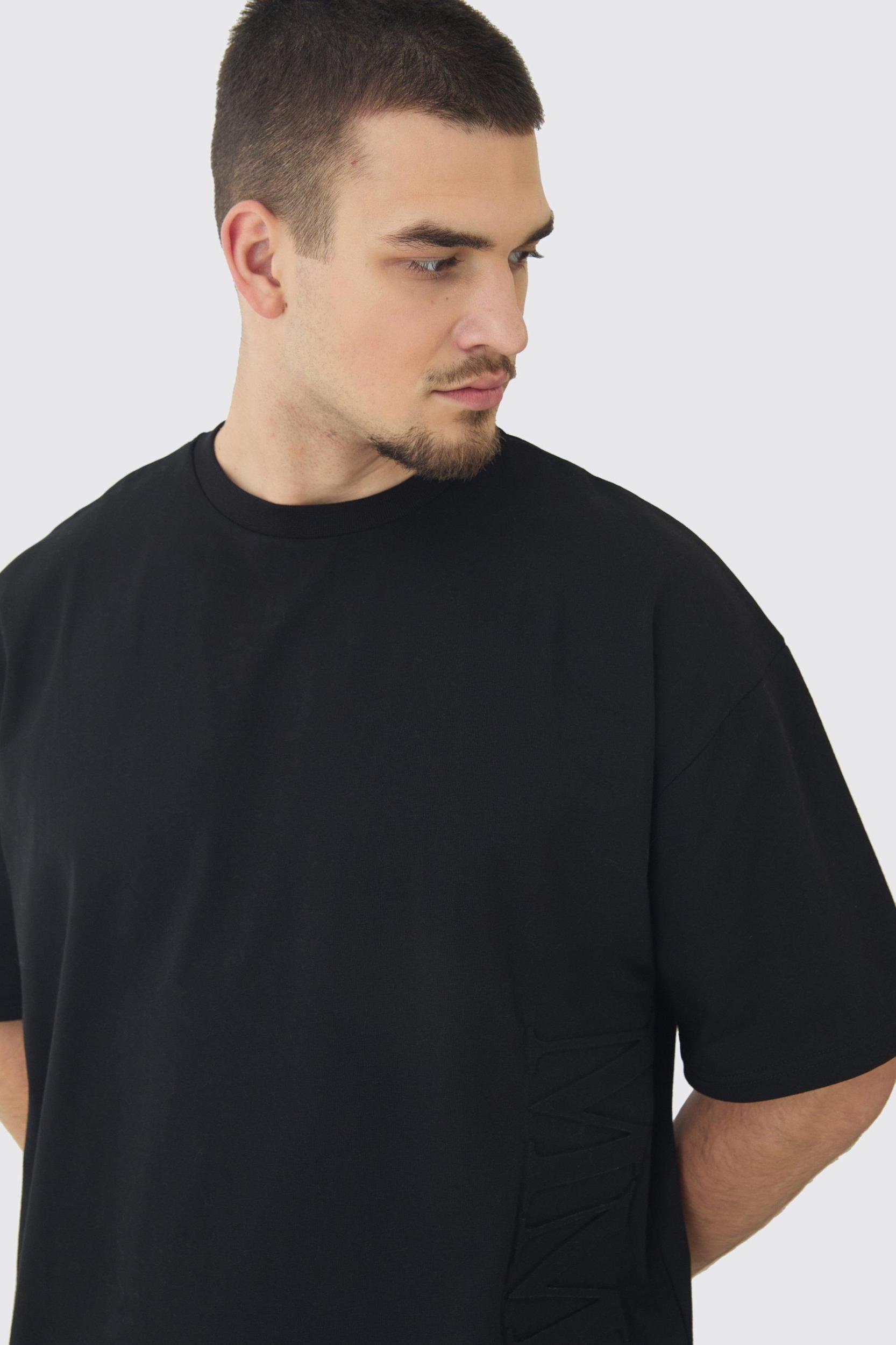 Tall Oversized MMXIII Embossed T-Shirt | boohooMAN USA Product Image