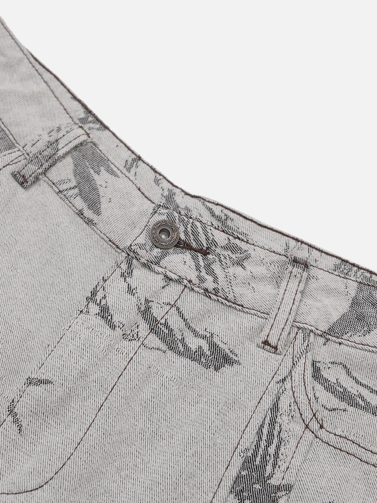 Aelfric Eden Abstract Bird Print Jeans Product Image