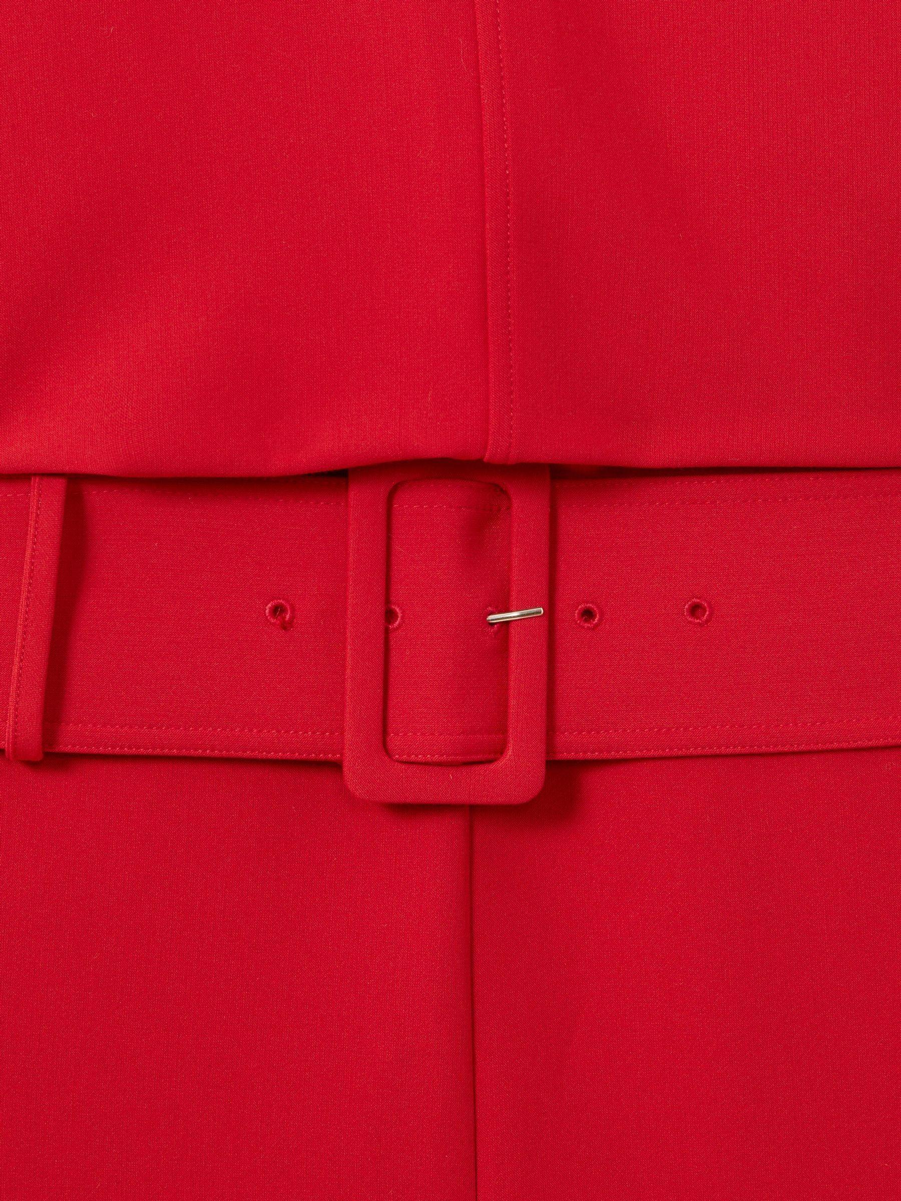 Wide Leg Belted Jumpsuit in Red Product Image