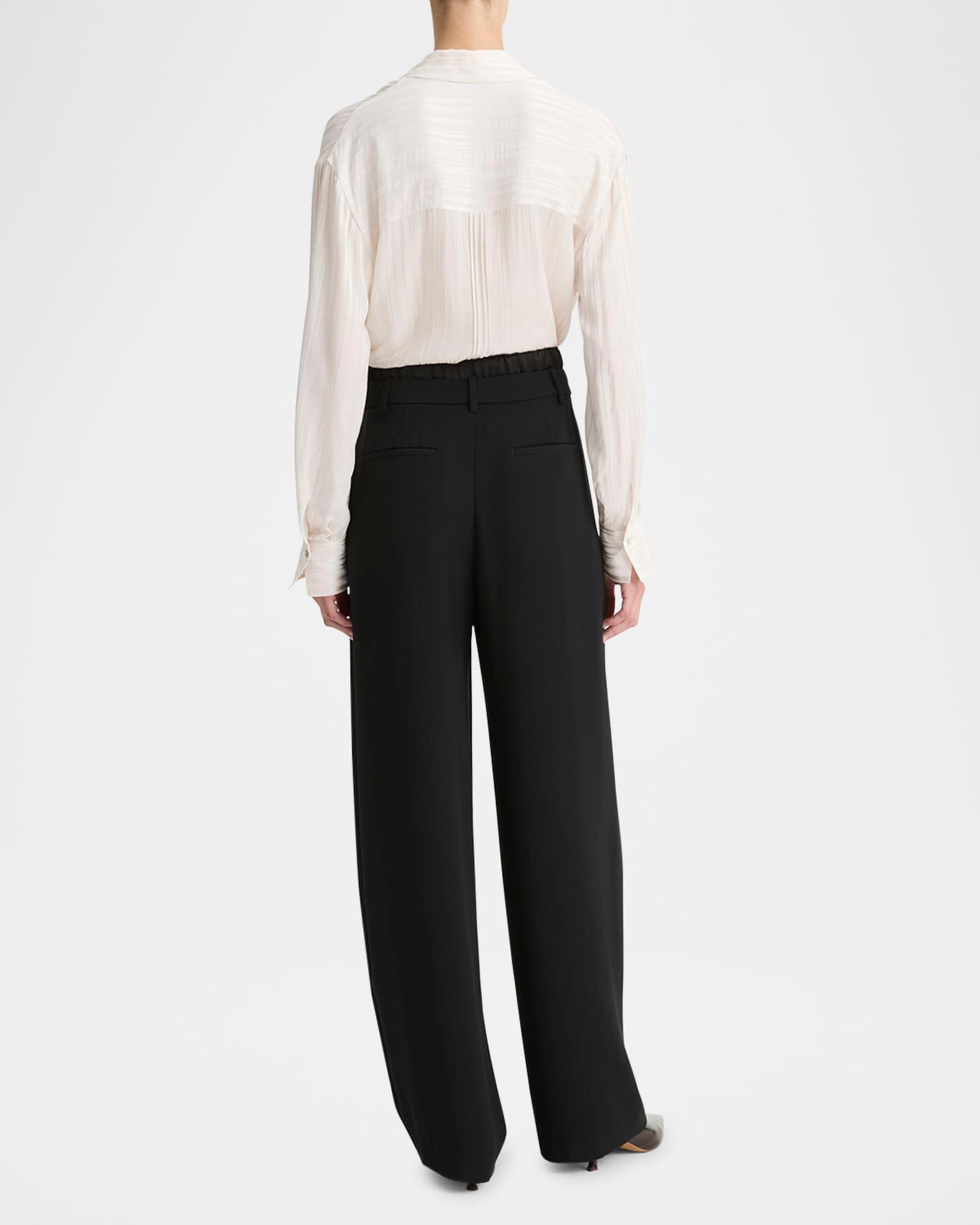 Pintuck Double Waistband High-Rise Pants Product Image