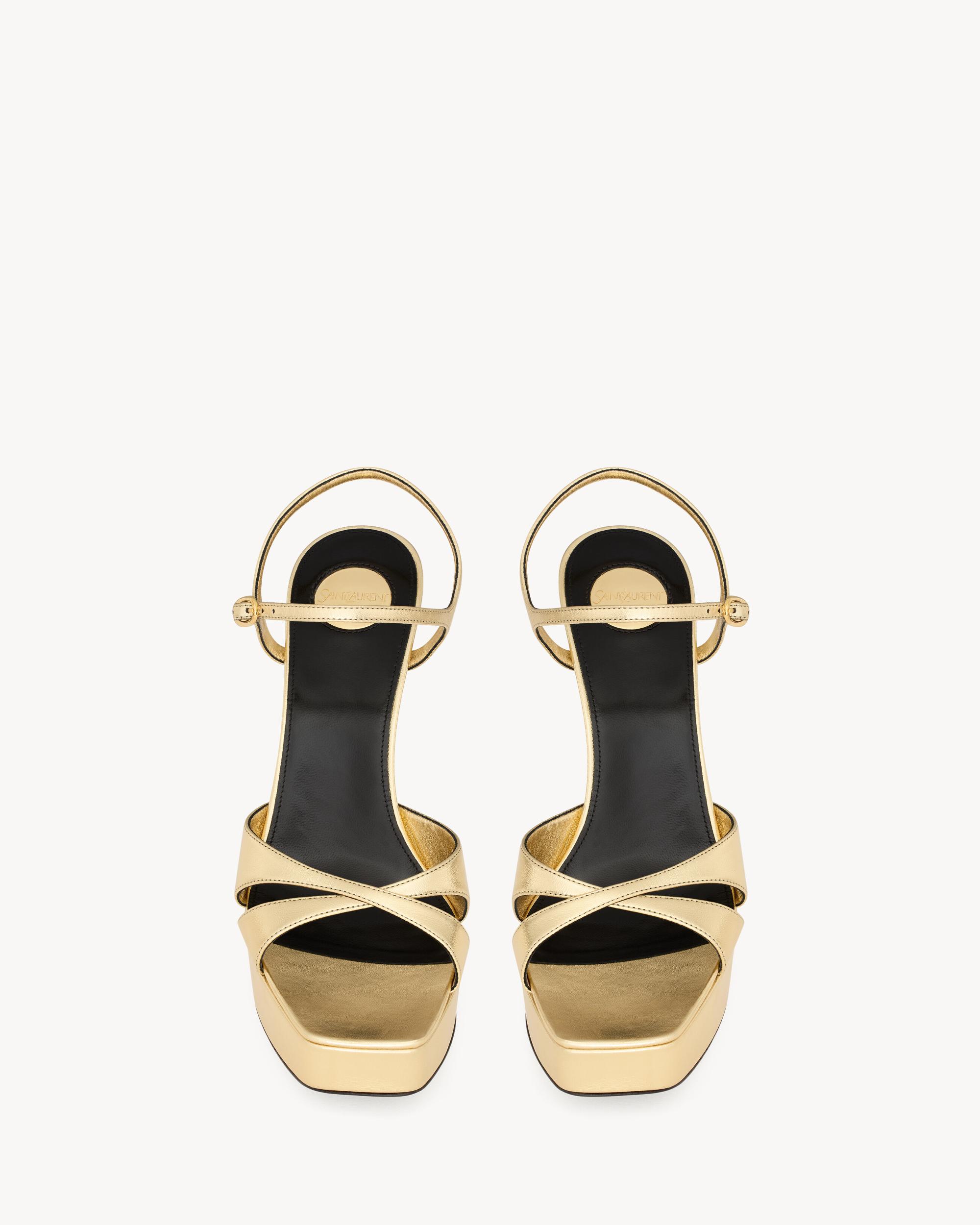 DEBBIE platform sandals in metallic leather Product Image