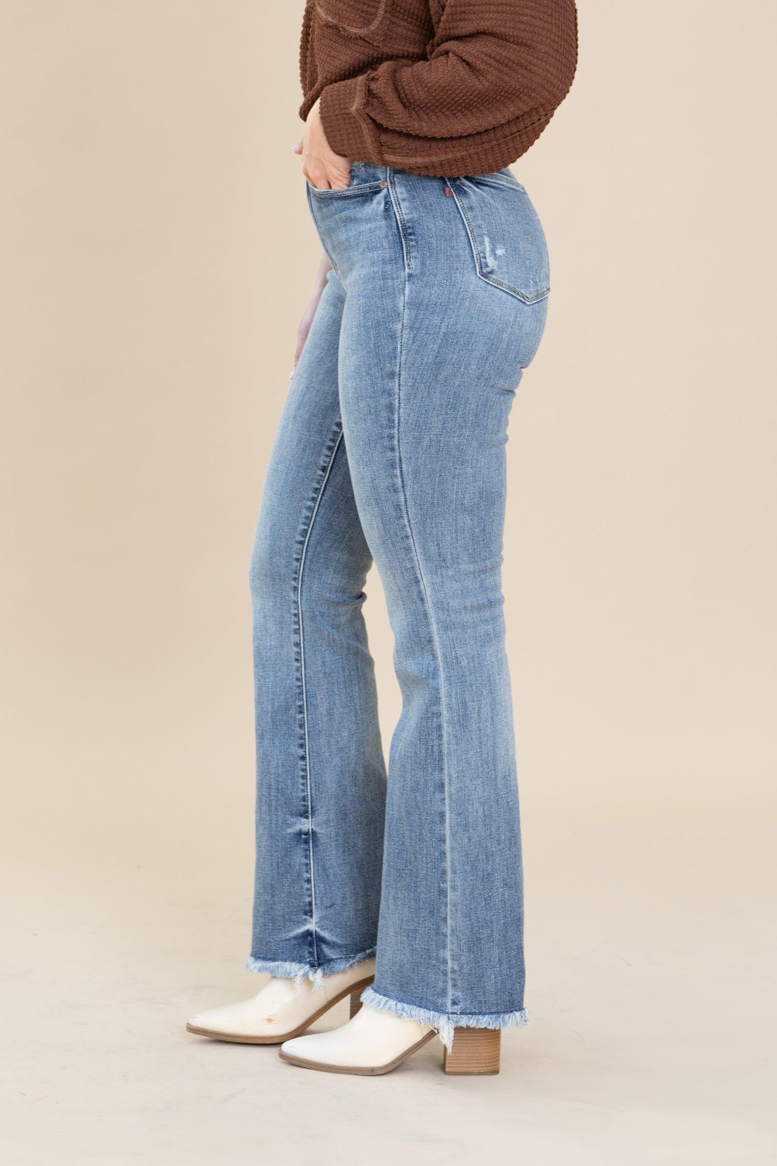 Judy Blue Fray Hem High Rise Bootcut Product Image