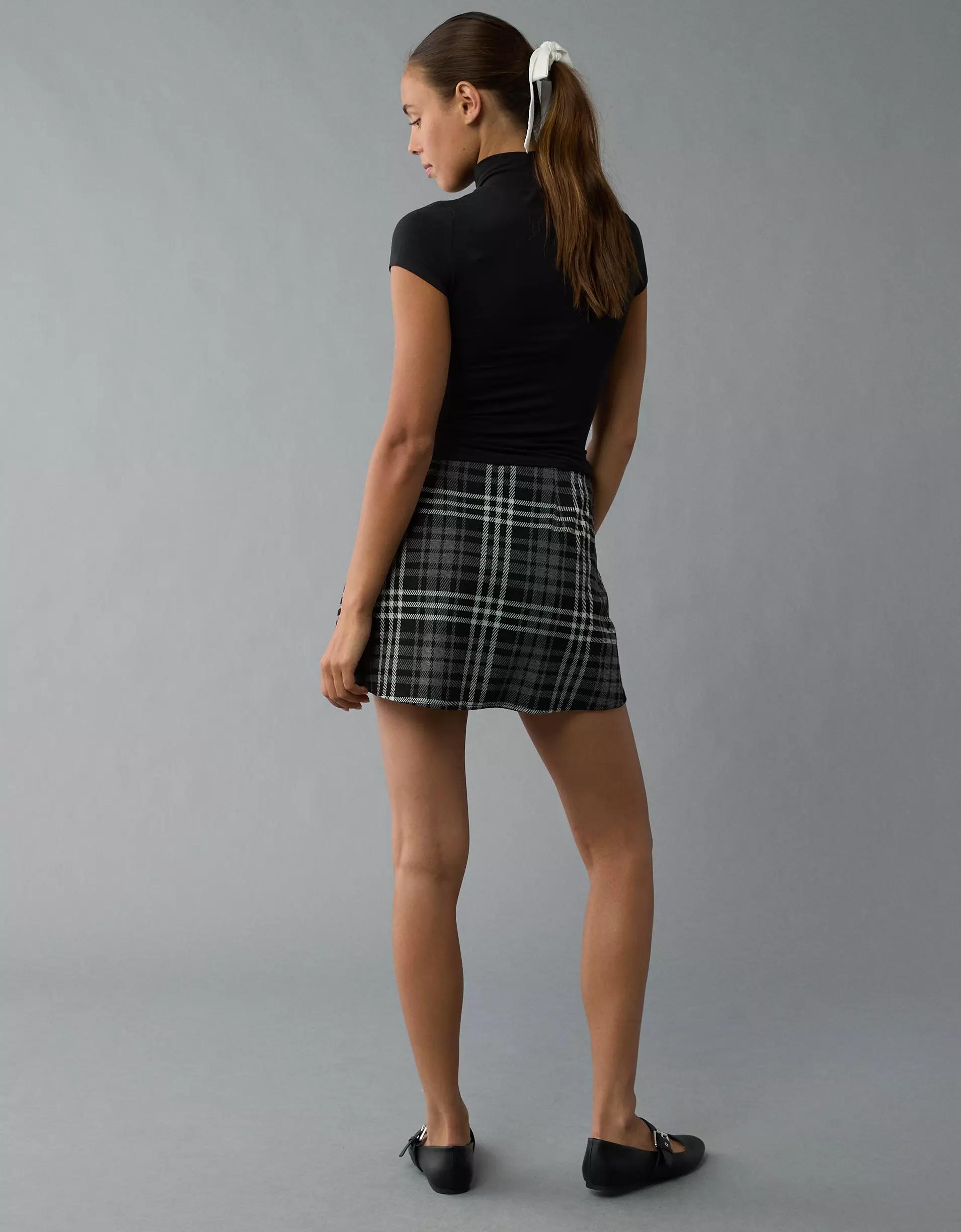 AE It Knit Plaid Skort Product Image
