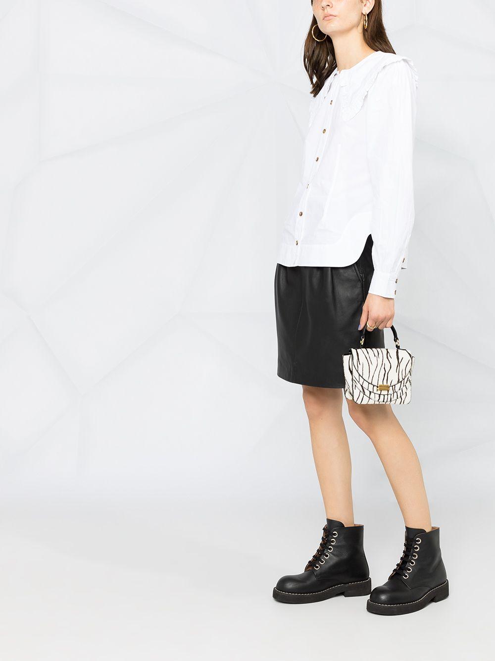 oversized-collar buttoned blouse Product Image