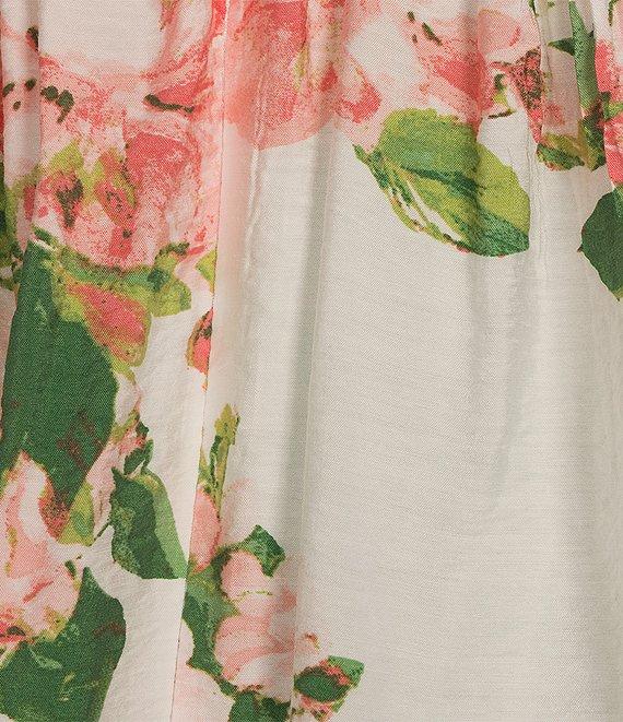 Leslie Fay Square Neck Sleeveless Tie Strap Flounce Skirt Midi Dress Product Image