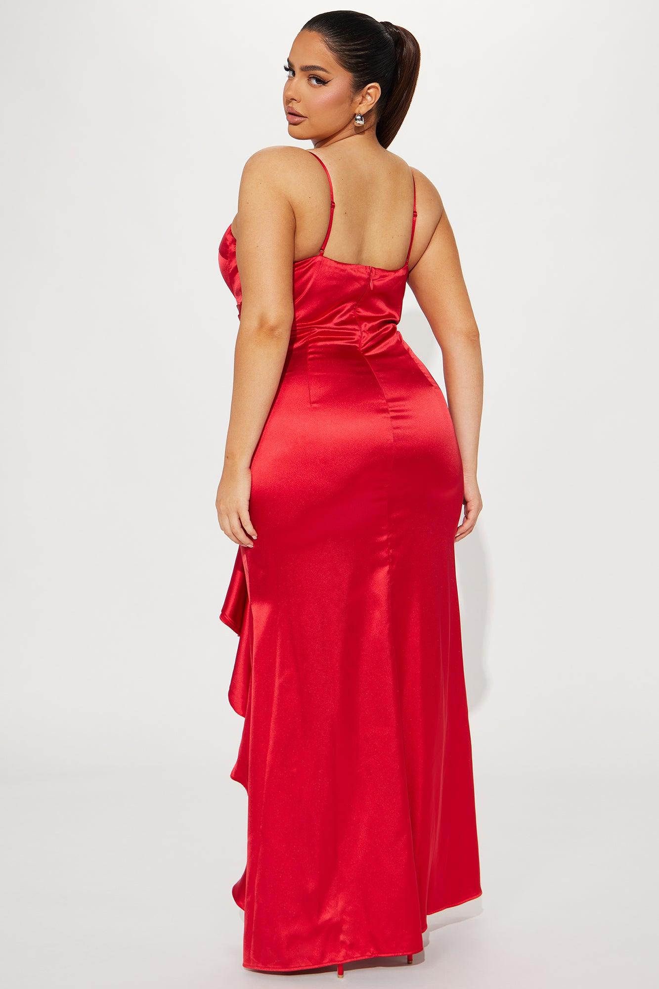 Camilla Satin Gown - Red Product Image