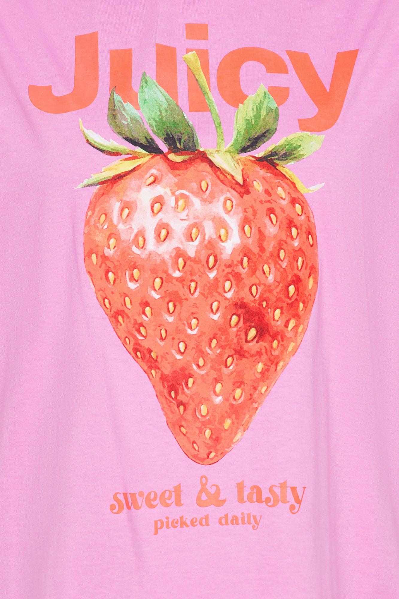 Juicy Summer Oversized Washed Tee - Pink Product Image