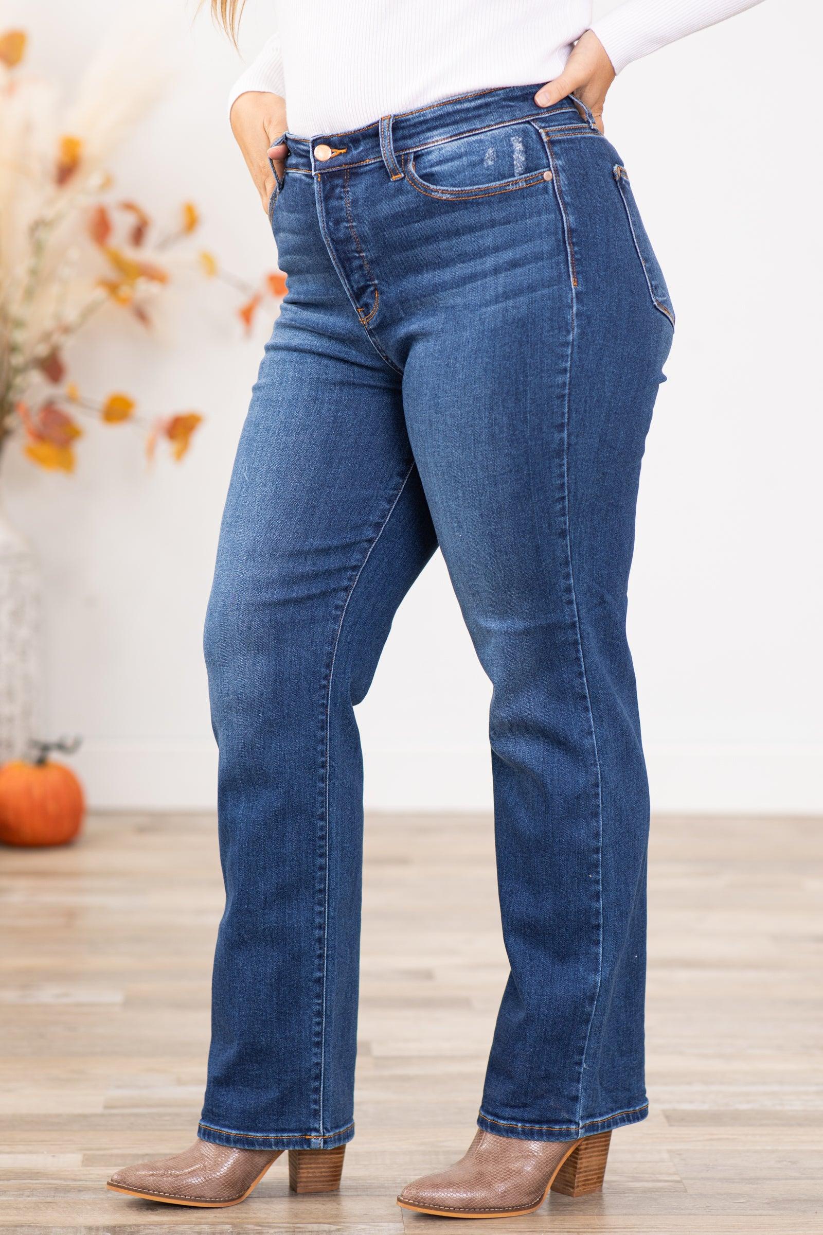 Judy Blue Hidden Button Fly Dad Fit Jeans Product Image